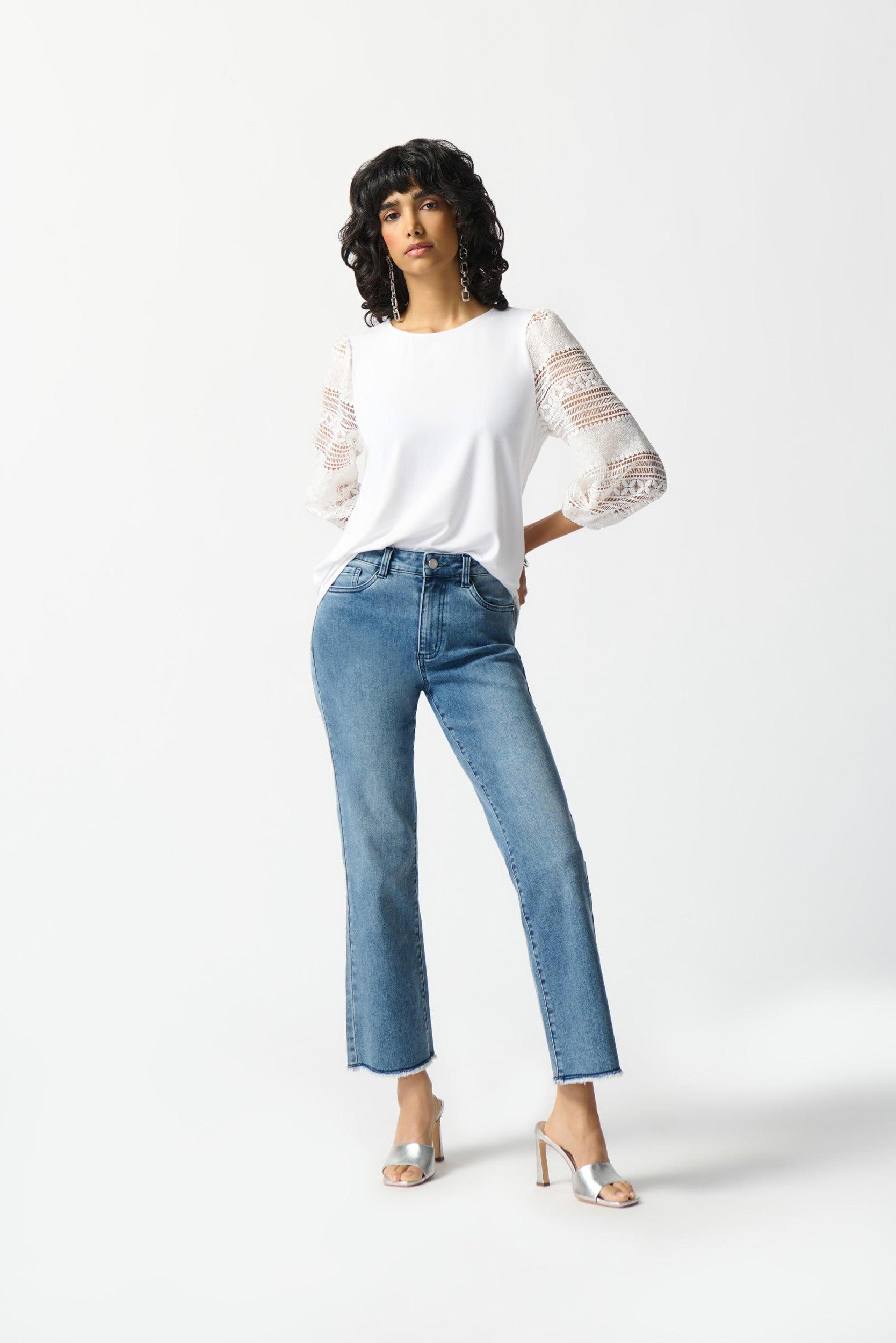 Bamboo Jersey And Guipure Top Product Image