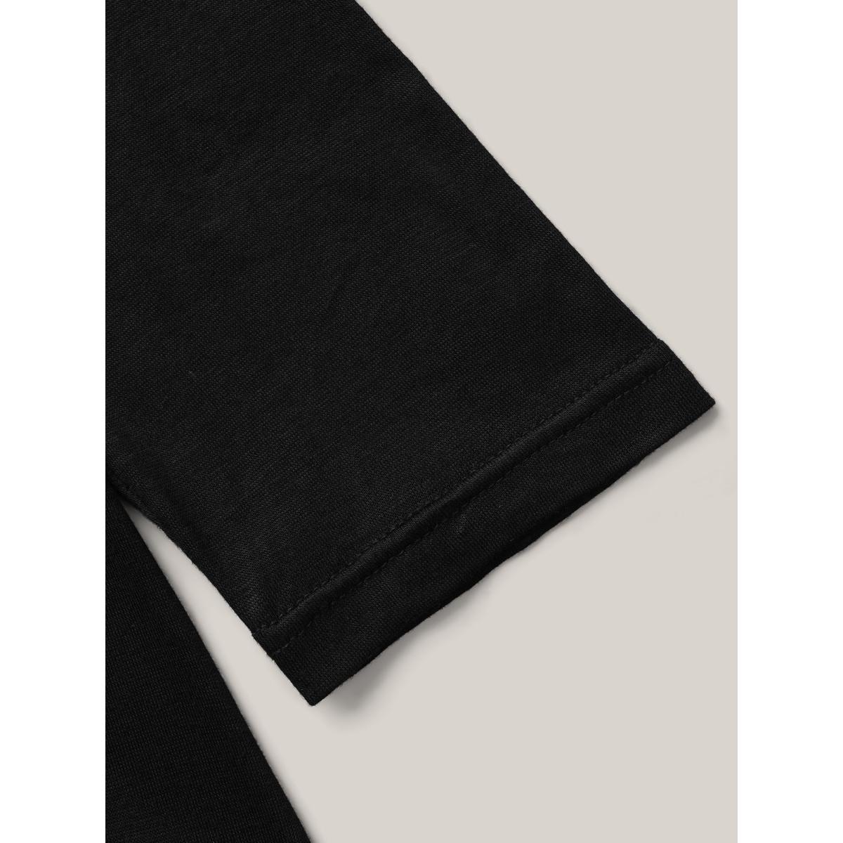 Plus Size Supersoft Essentials Solid U Neck T-shirt Black Women Elegant Non U-neck Skinny Everyday T-shirts BloomChic 12/L Product Image