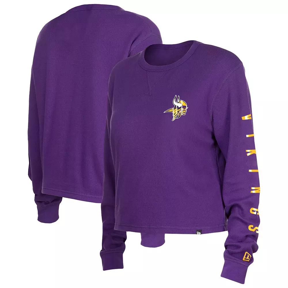 Women's New Era Purple Minnesota Vikings Thermal Crop Long Sleeve T-Shirt,  Product Image