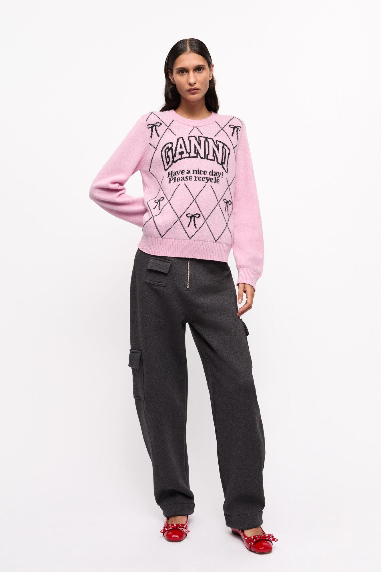 Pink Graphic Bow Sweater Product Image