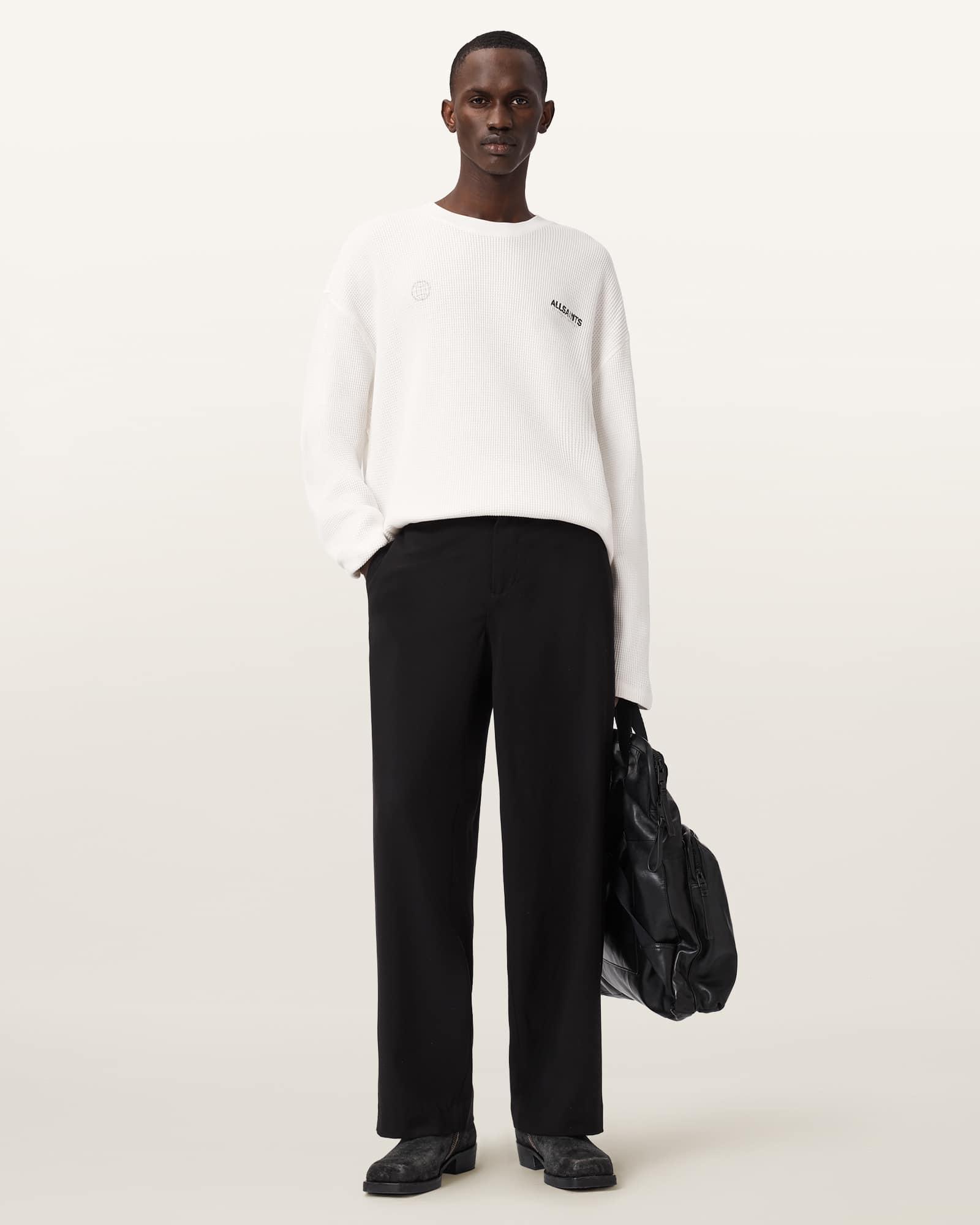 Emblem Oversized Long Sleeve T-Shirt COTTAGE WHITE | ALLSAINTS US Product Image