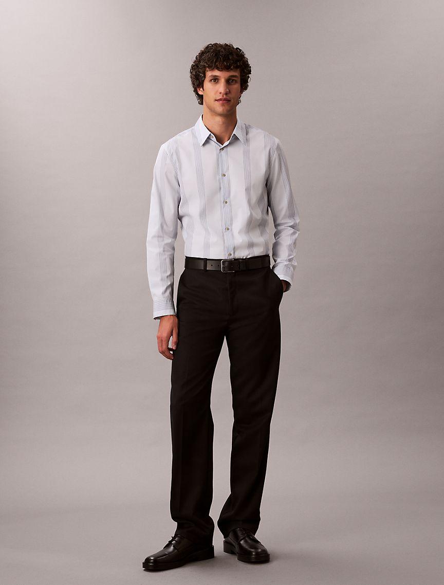 Yarn-Dyed Stripe Supima Stretch Slim Shirt Product Image