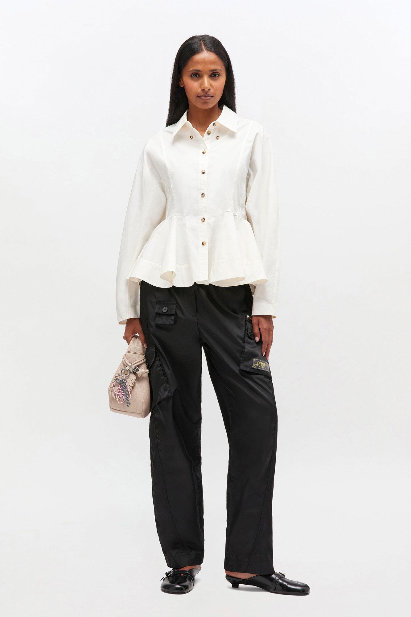 Ivory Peplum Shirt Product Image