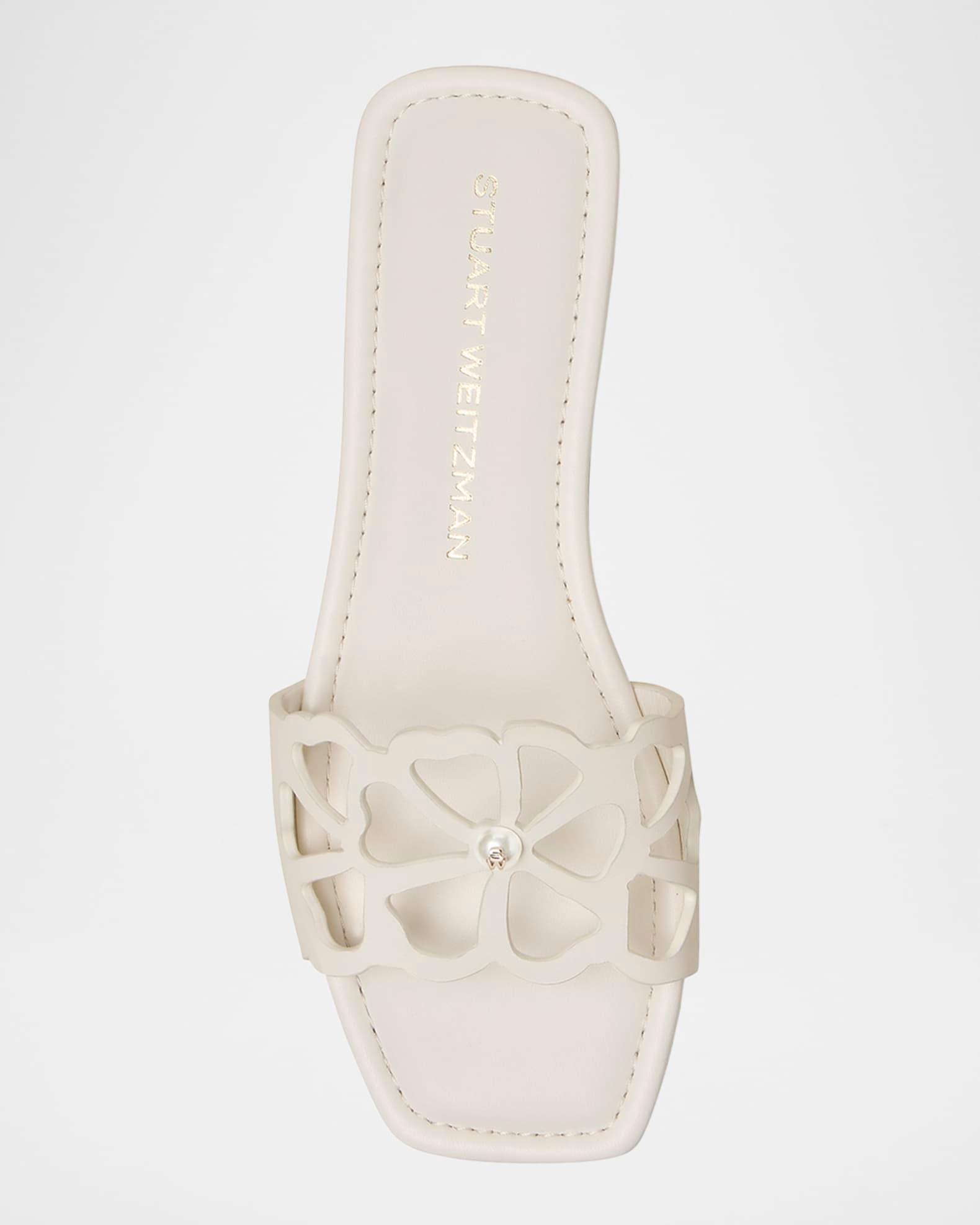 Jasmine Leather Cutout Flat Slide Sandals Product Image