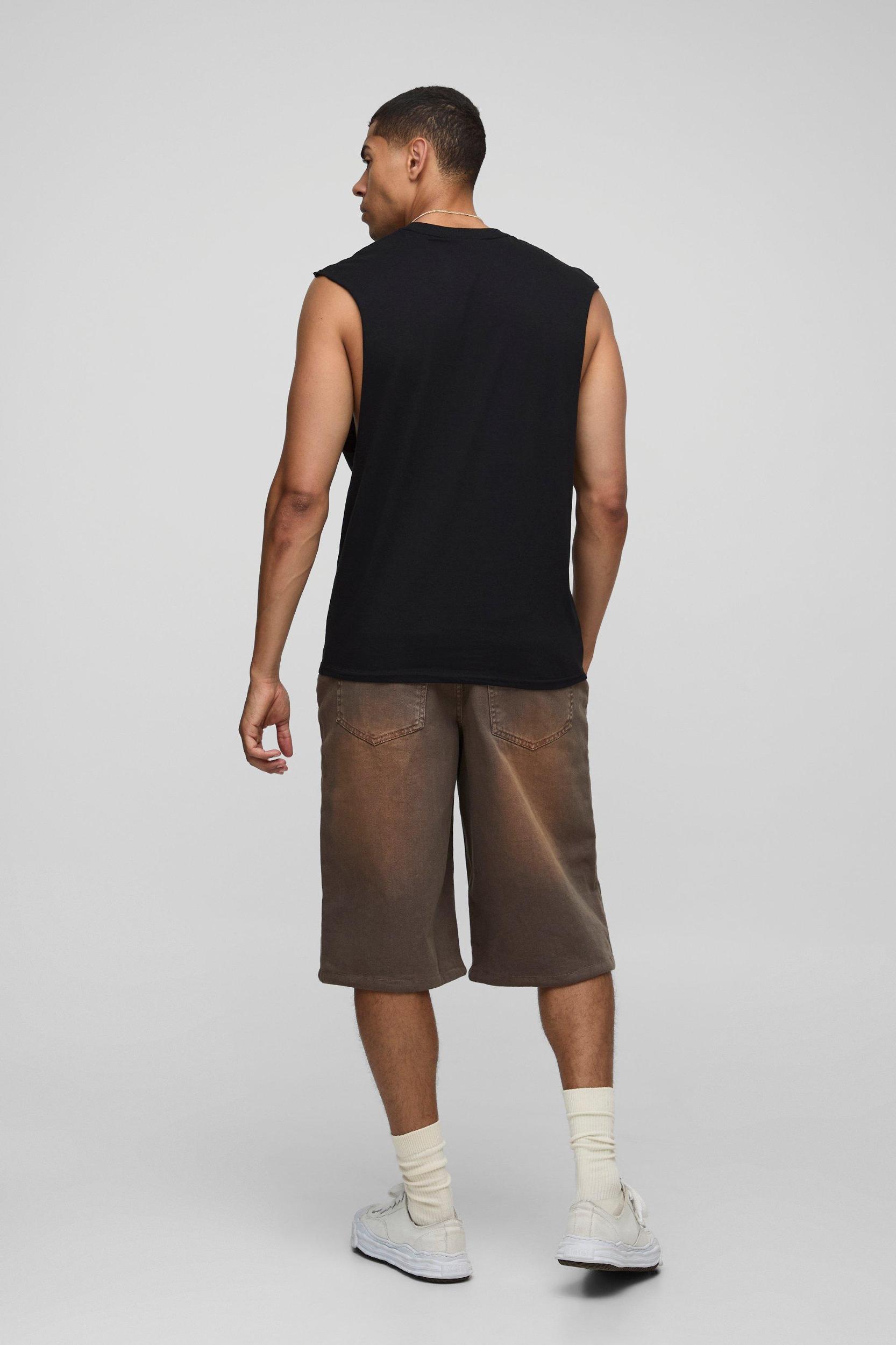 Black Regular Fit Nirvana License Tank | boohooMAN USA Product Image