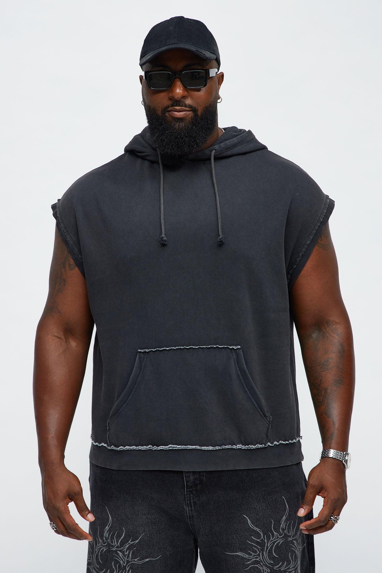 Scrappy Sleeveless Hoodie - Charcoal Male Product Image