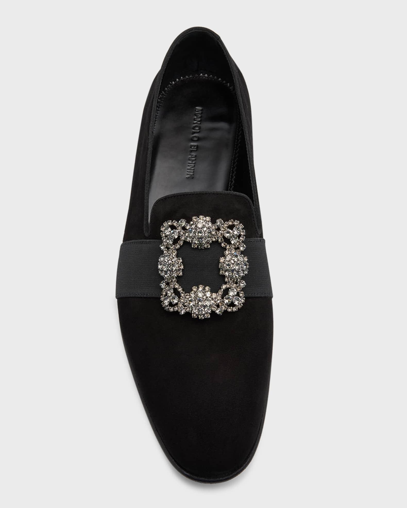 Men's Carlton Suede Crystal Buckle Loafers Product Image