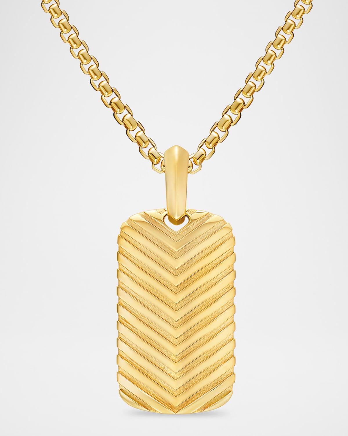 Mens Chevron Tag in 18K Yellow , 27mm Product Image
