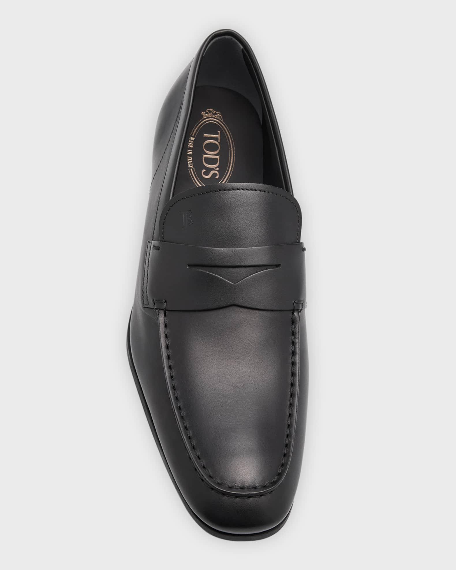 Men's Stamped-Logo Leather Penny Loafers Product Image