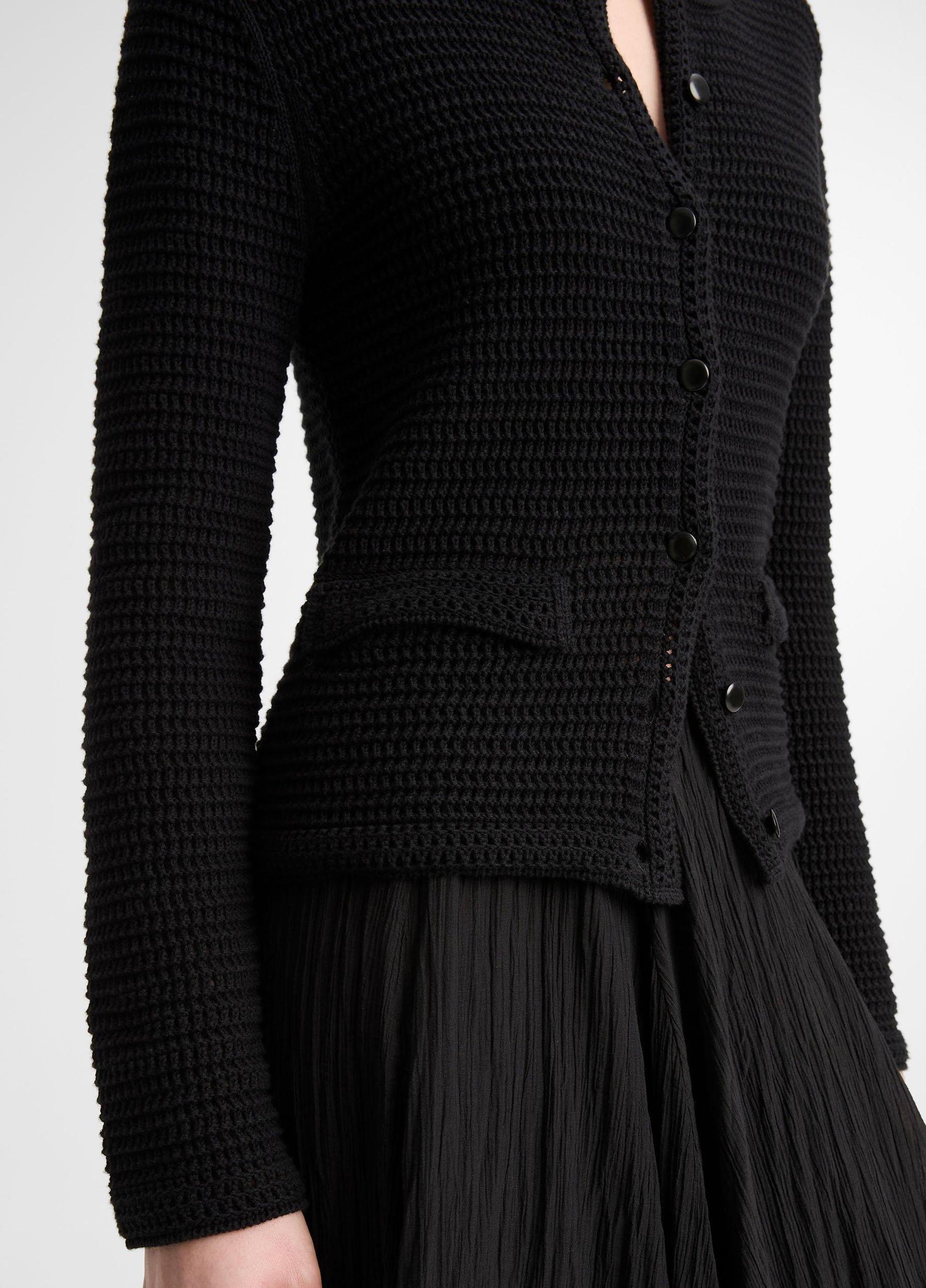 Italian Cotton Crochet Cardigan Product Image