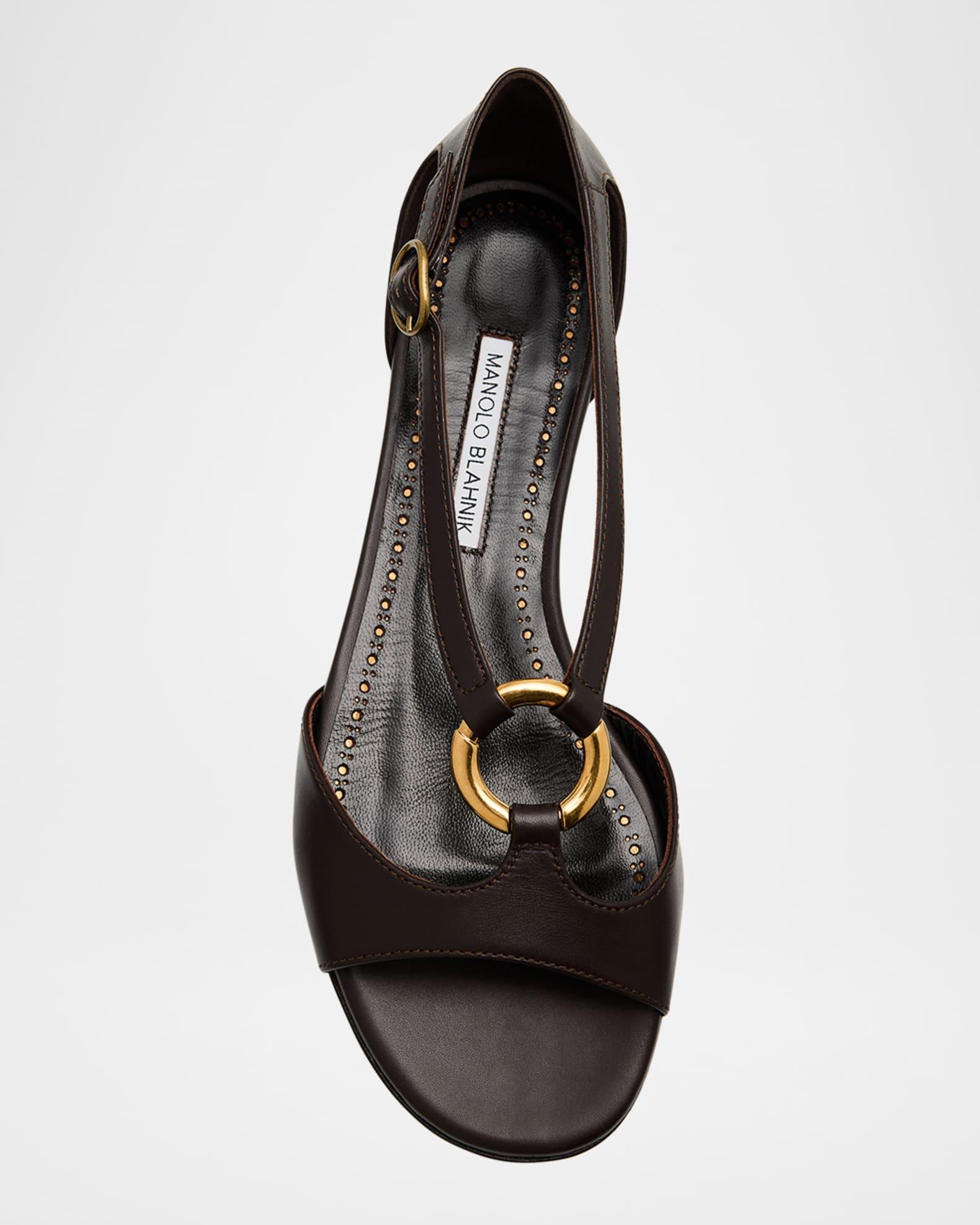 Theodo T-Strap Leather Sandals Product Image