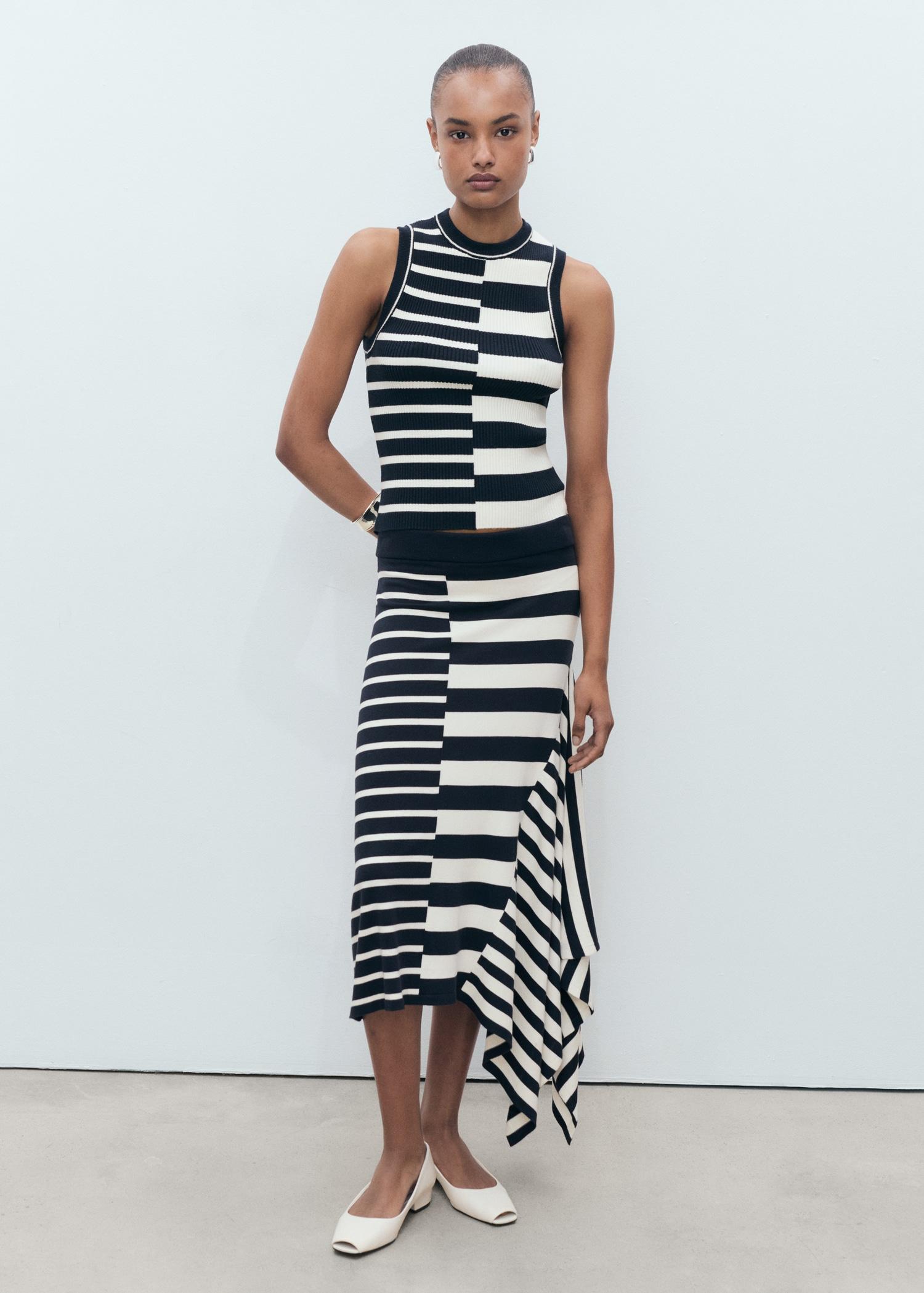 Striped knit top - Women | MANGO USA Product Image