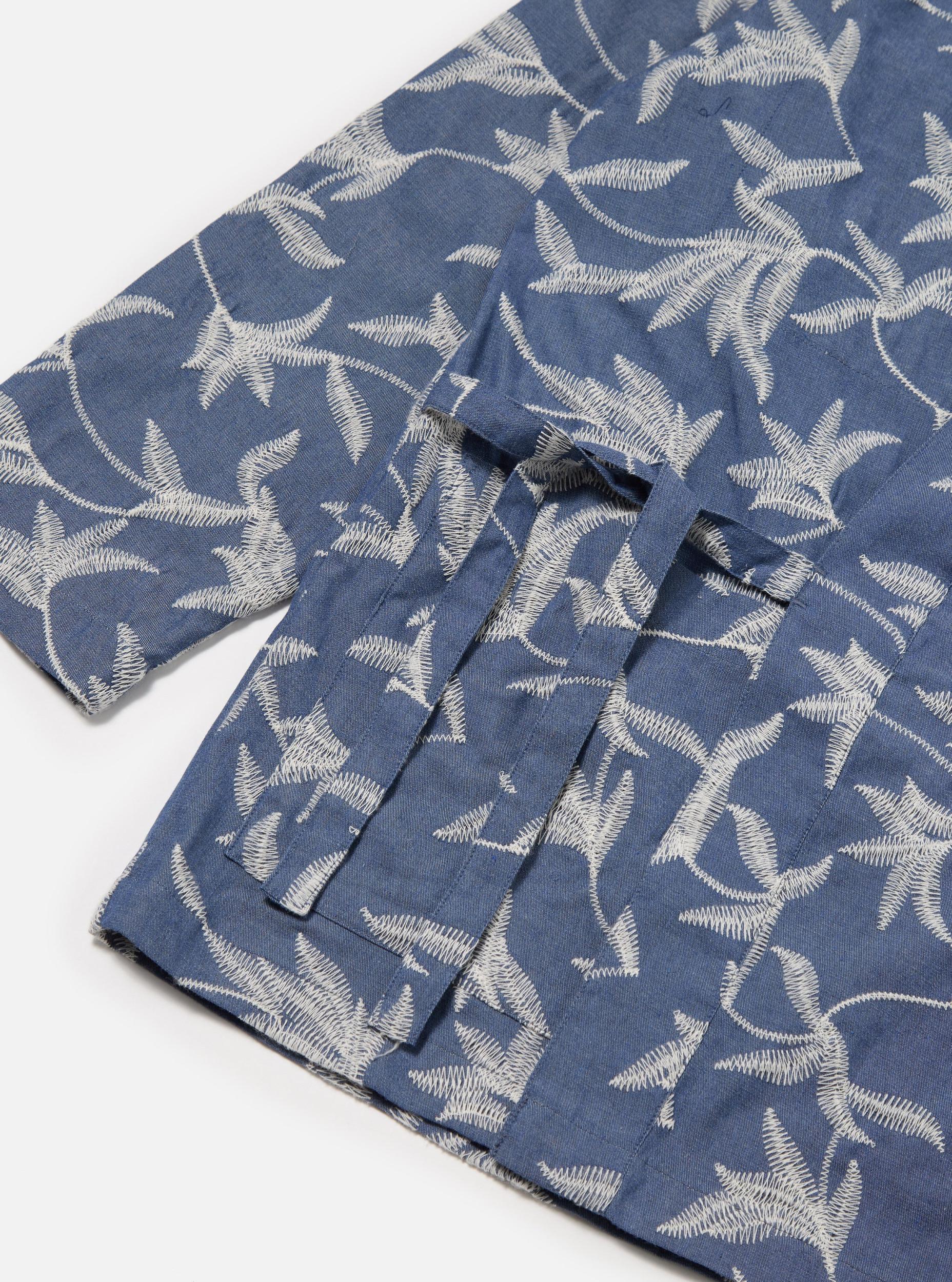 Indigo Summer Jungle Cotton Kyoto Work Jacket Product Image