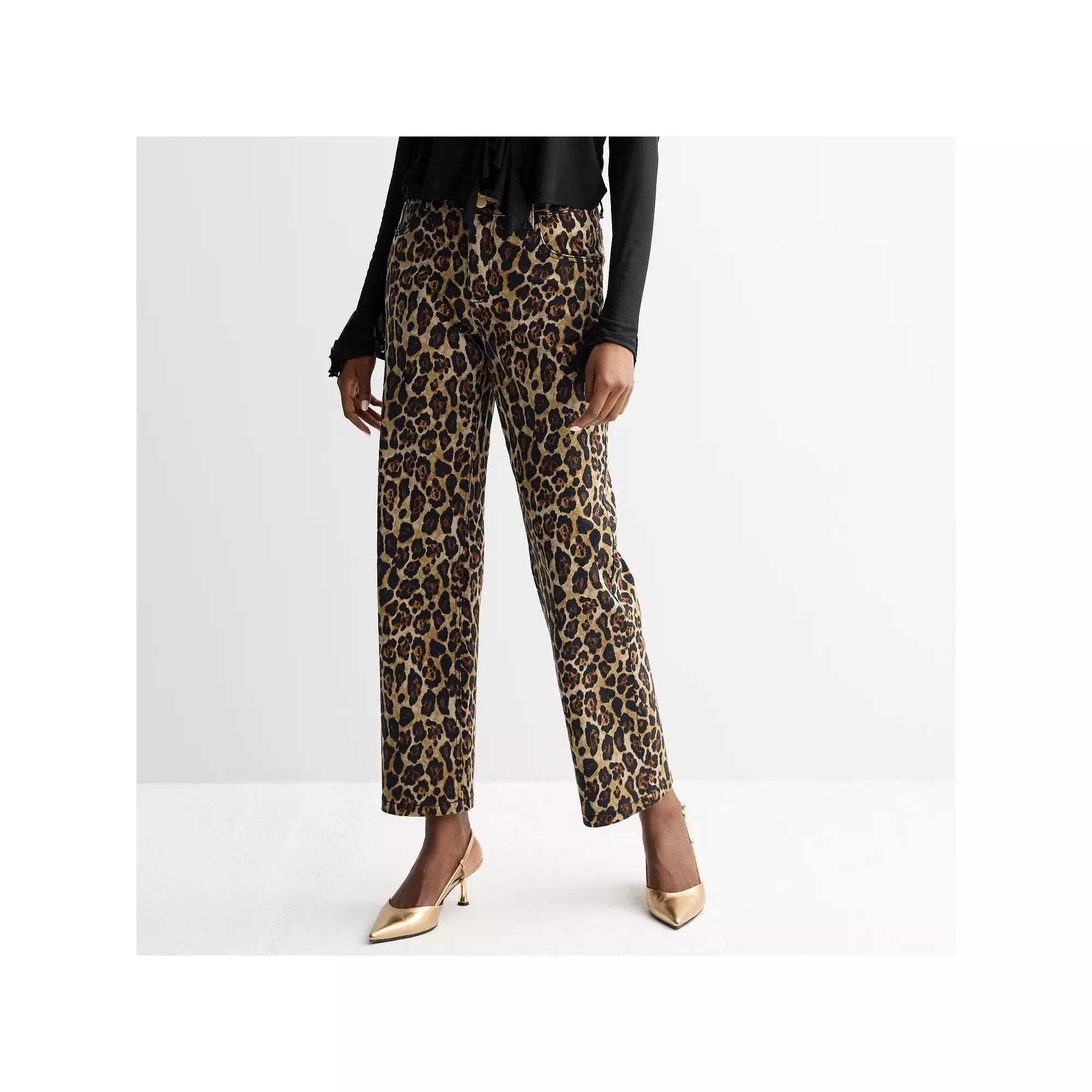 Women's Intempo Animal Print Straight Leg Pant, Size: 10, Leopard Product Image