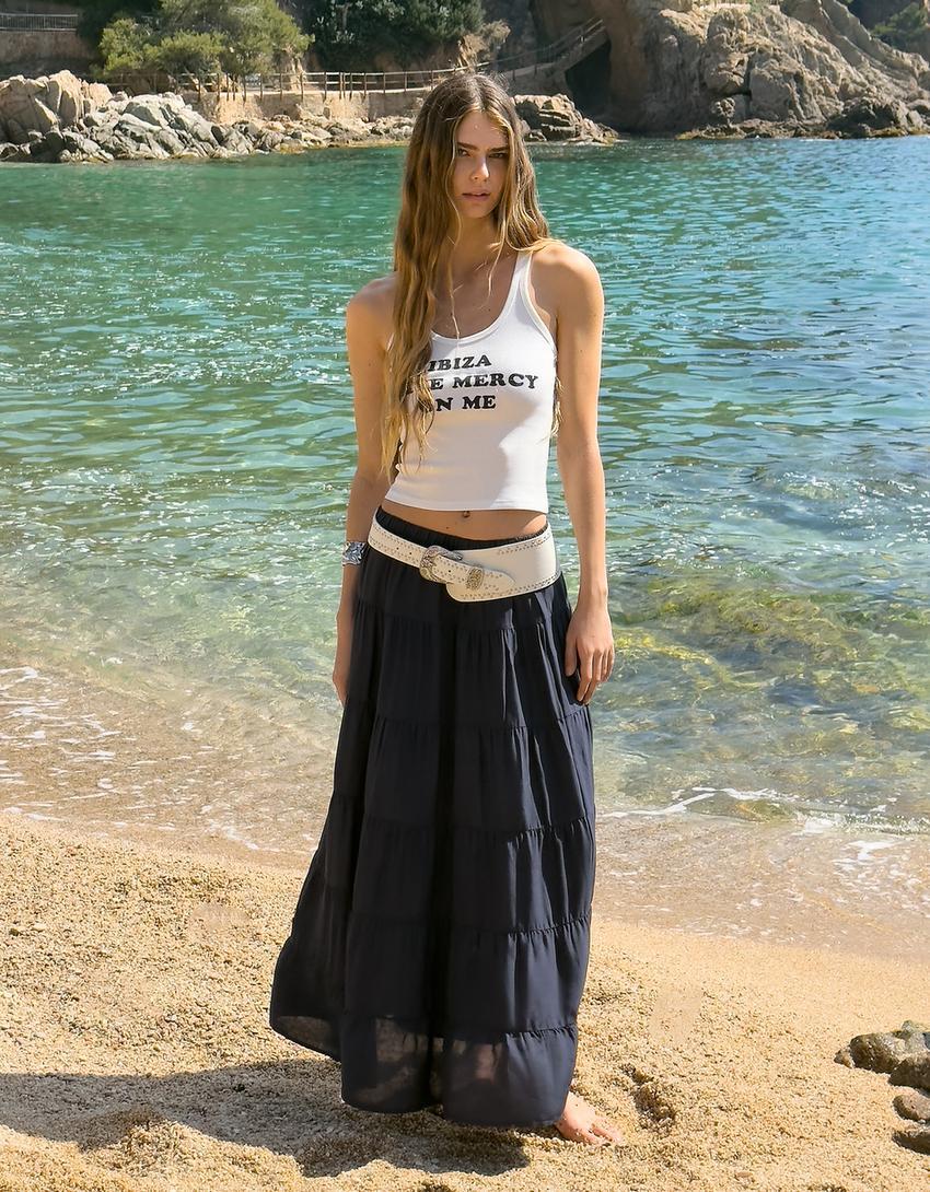 Rustic midi skirt Product Image