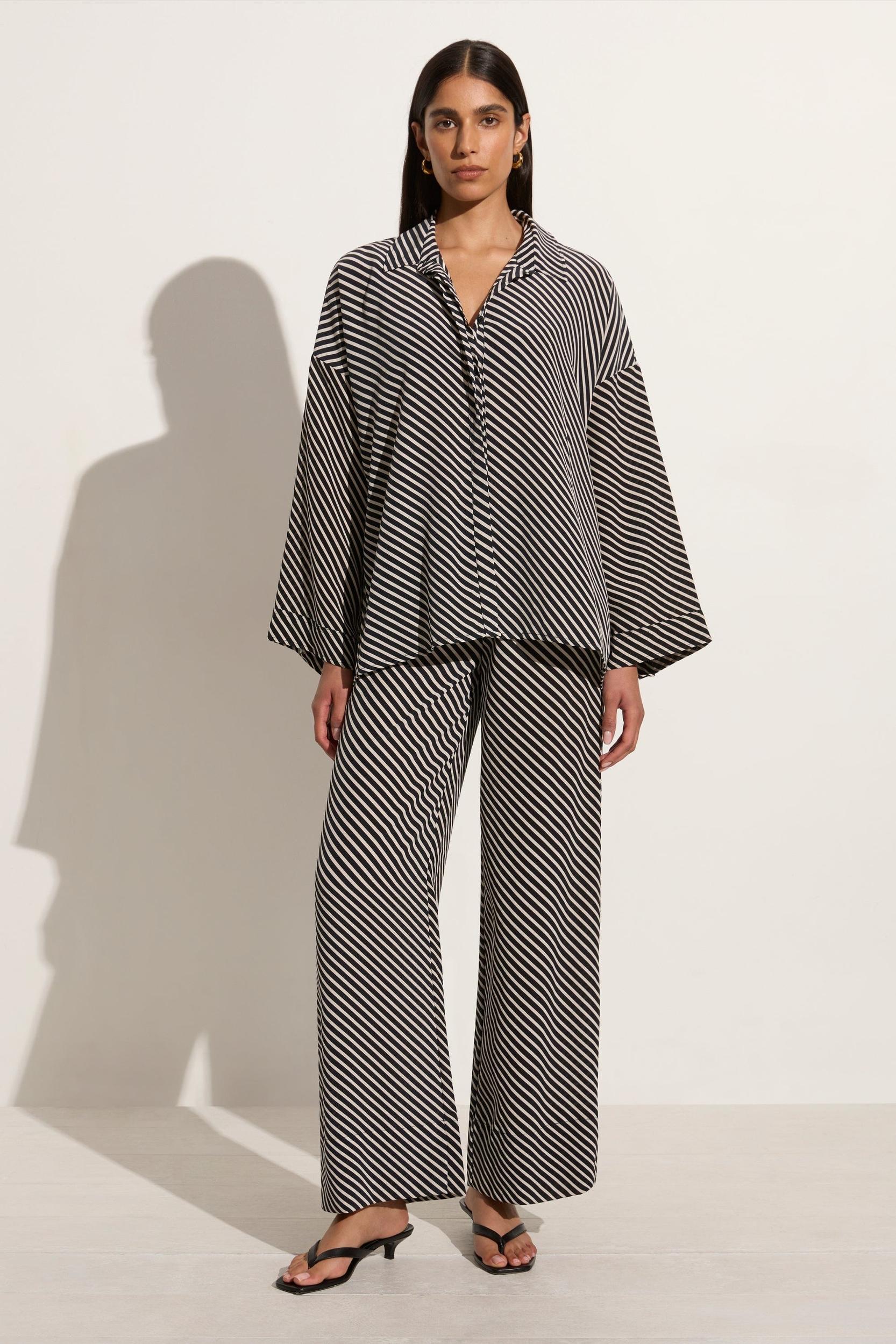 Amici Shirt Toscano Stripe Black - Final Sale Product Image