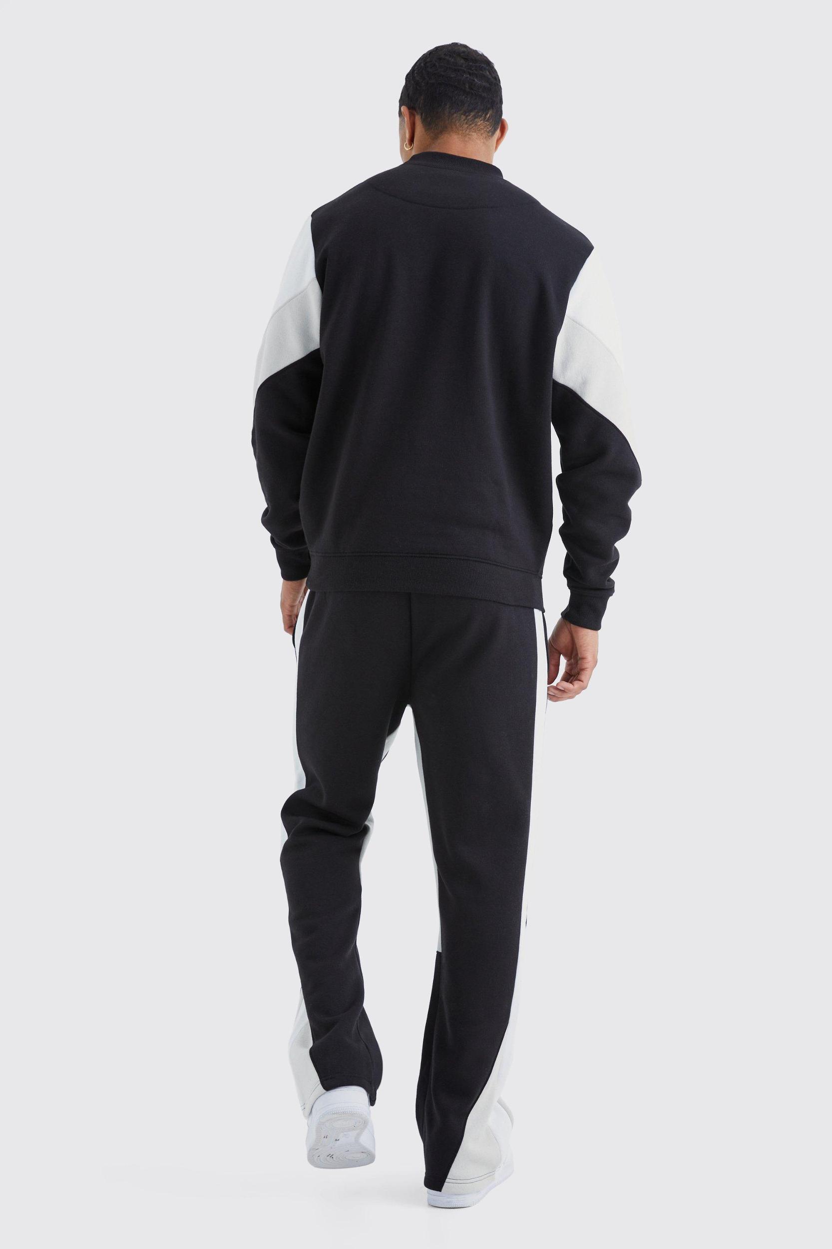 Regular Fit Man Colour Block Gusset Sweatpants | boohooMAN USA Product Image