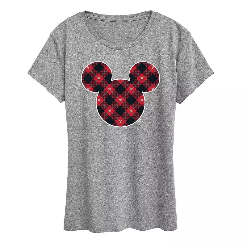 Disney's Mickey Mouse Women's Plaid Silhouette Graphic Tee, Girl's,  Product Image