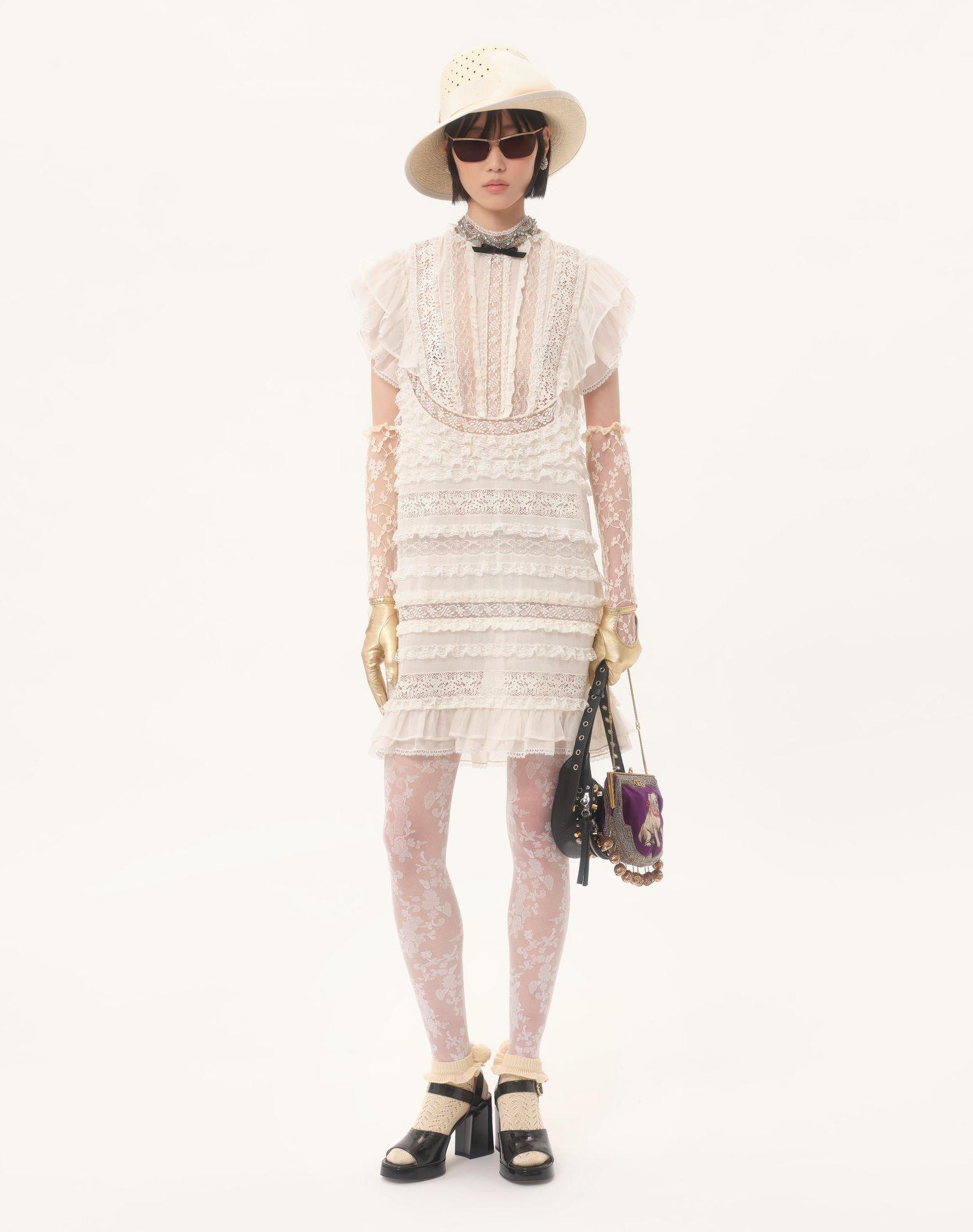 Short Dress In Embroidered Light Linen Product Image