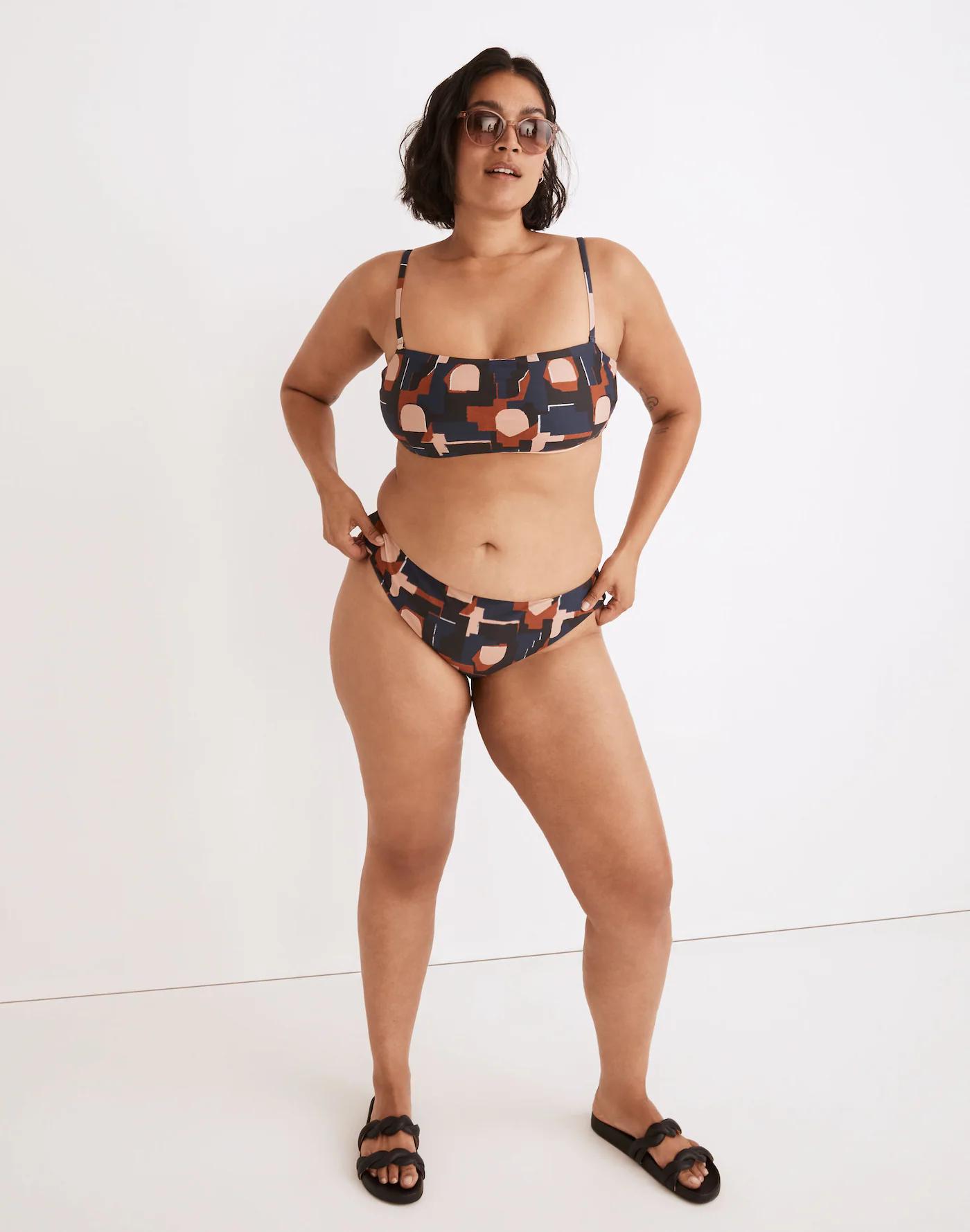 Madewell Second Wave Classic Cheeky Bikini Bottom in Color Collage Product Image