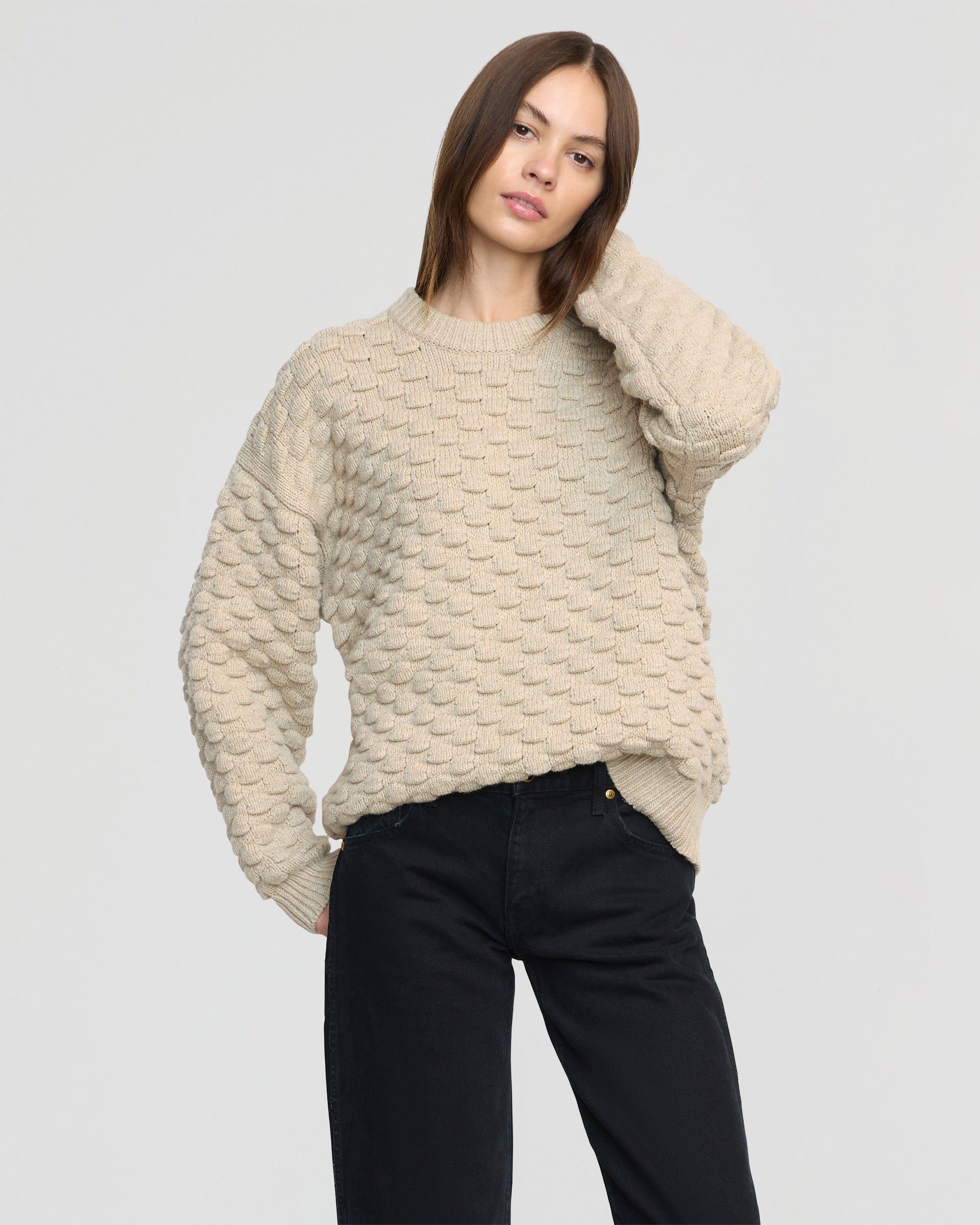 Monty Bubble-Knit Crewneck Sweater Product Image