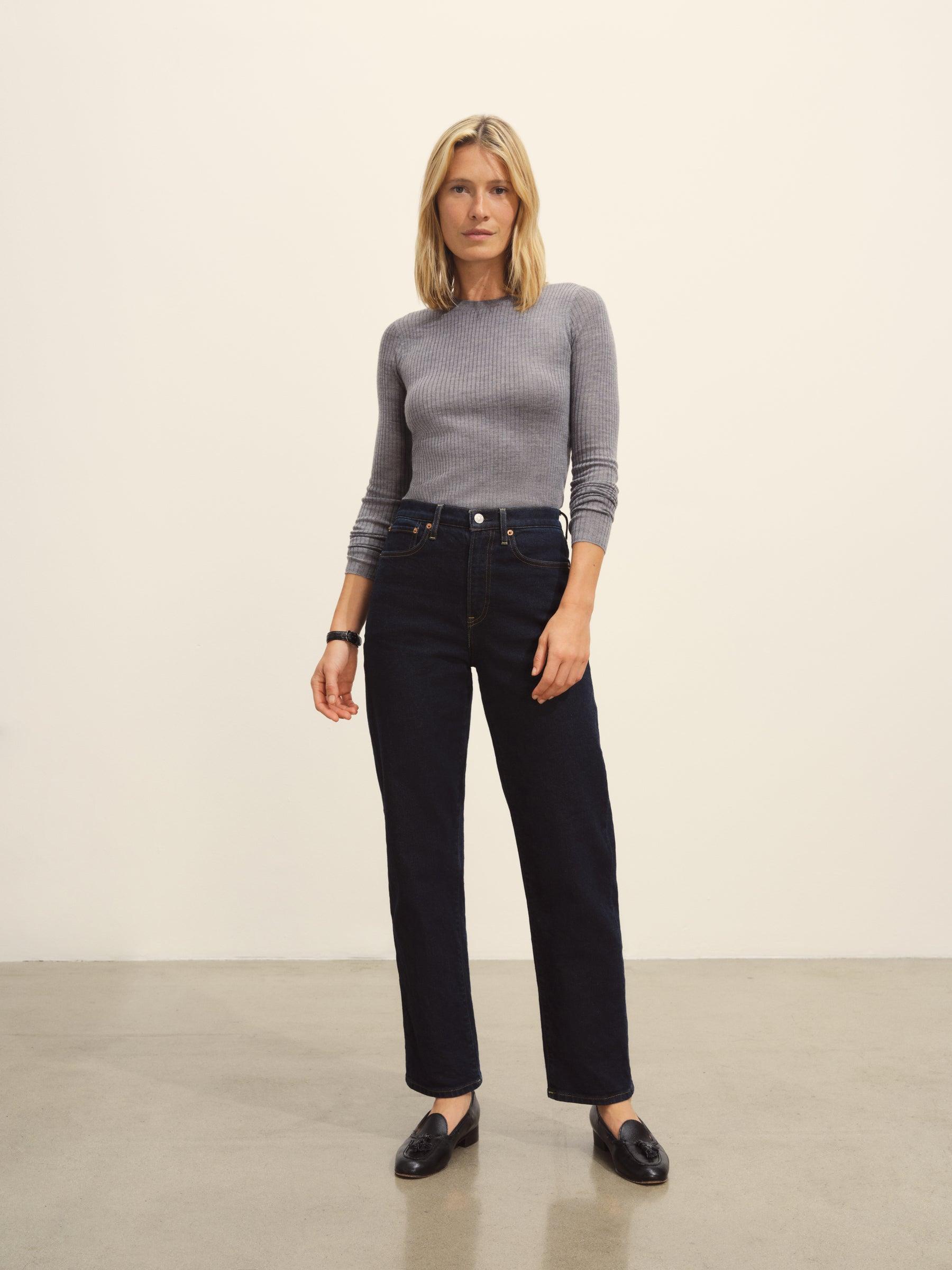 Heather Grey Featherweight Silk Cashmere L/S Crew Product Image