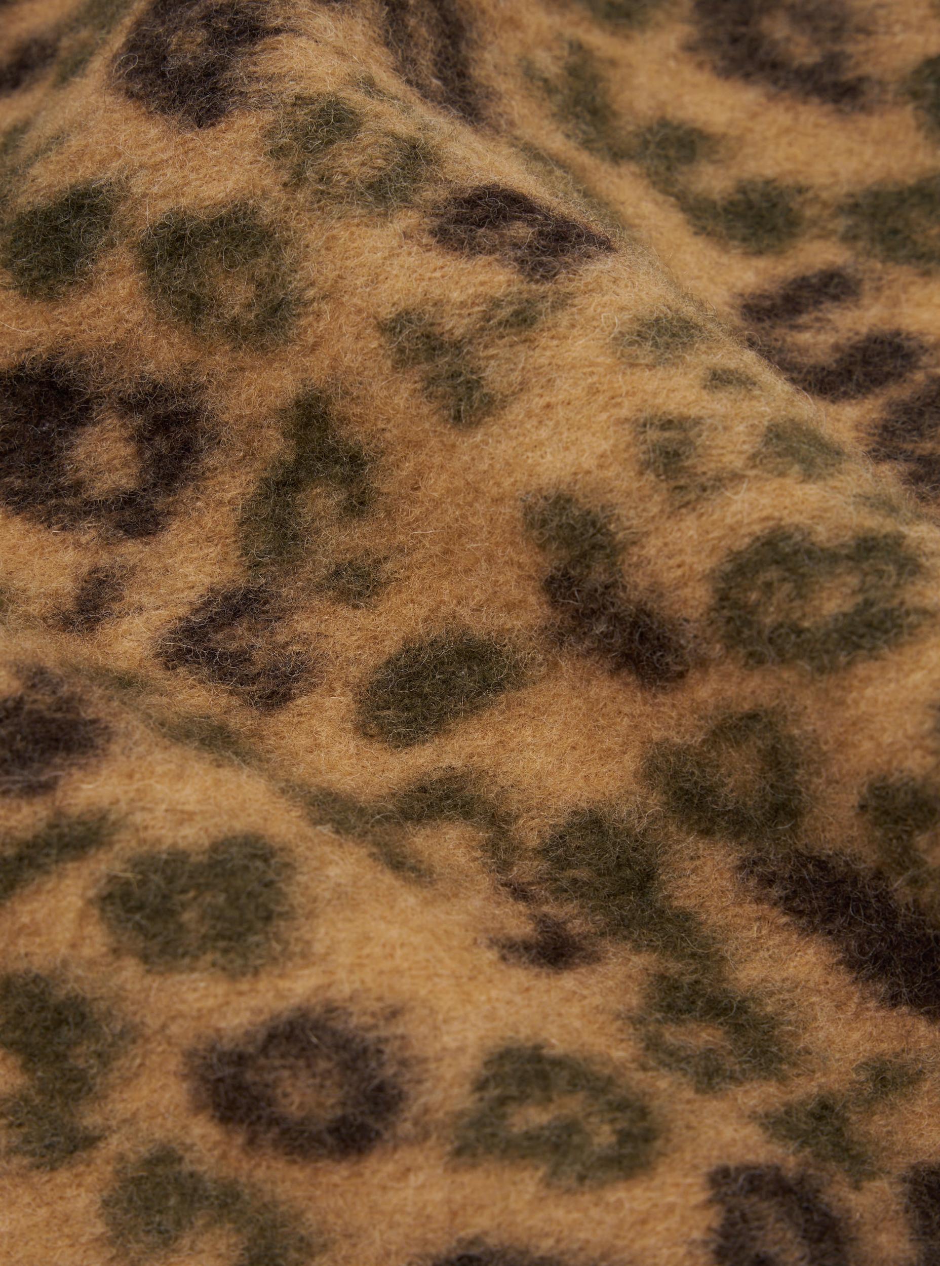 Universal Works Zip Waistcoat in Camo Leopard Fleece Product Image