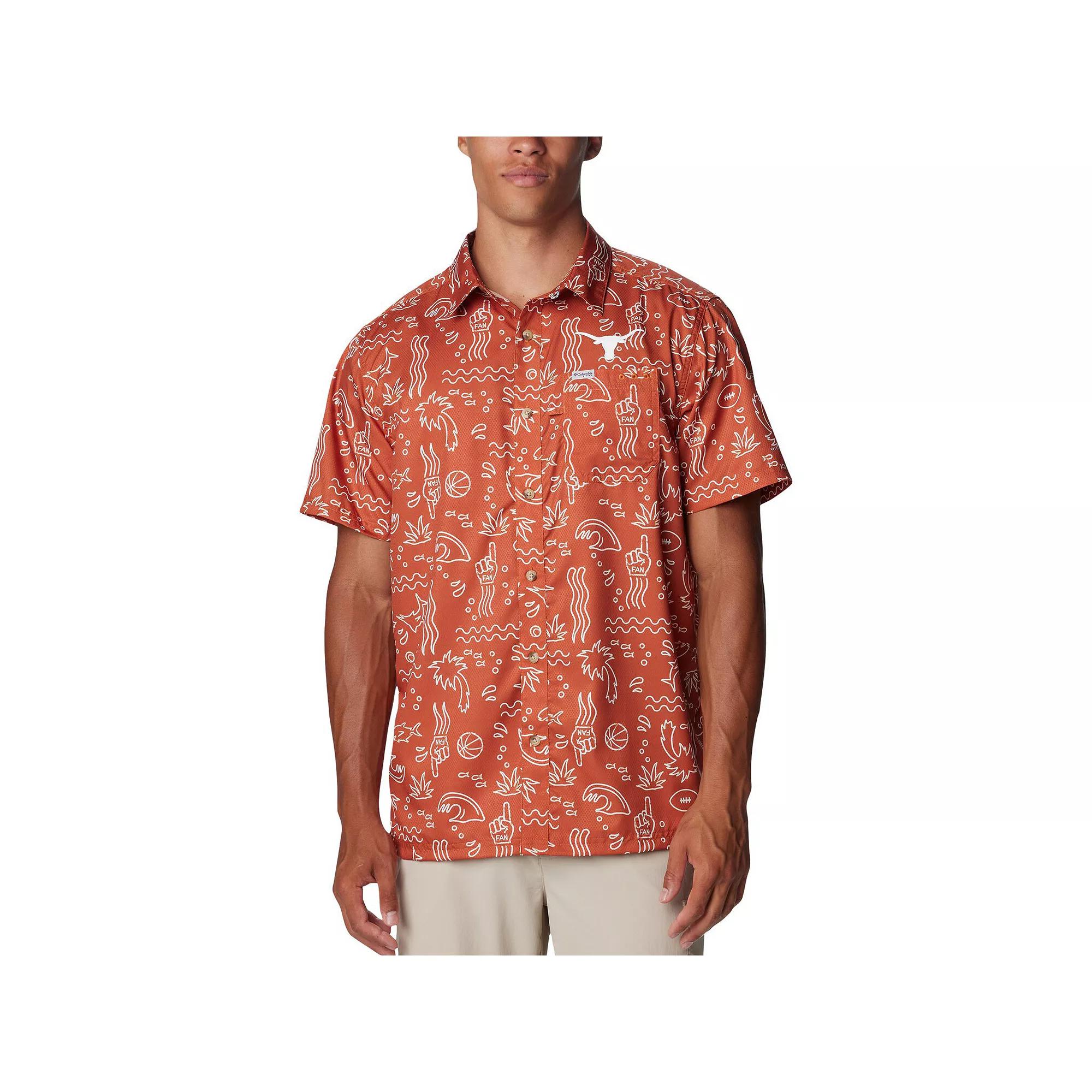 Men's Columbia Texas Orange Texas Longhorns Super Slack Tide Omni-Wick Button-Up Shirt, Size: Medium, Team Product Image