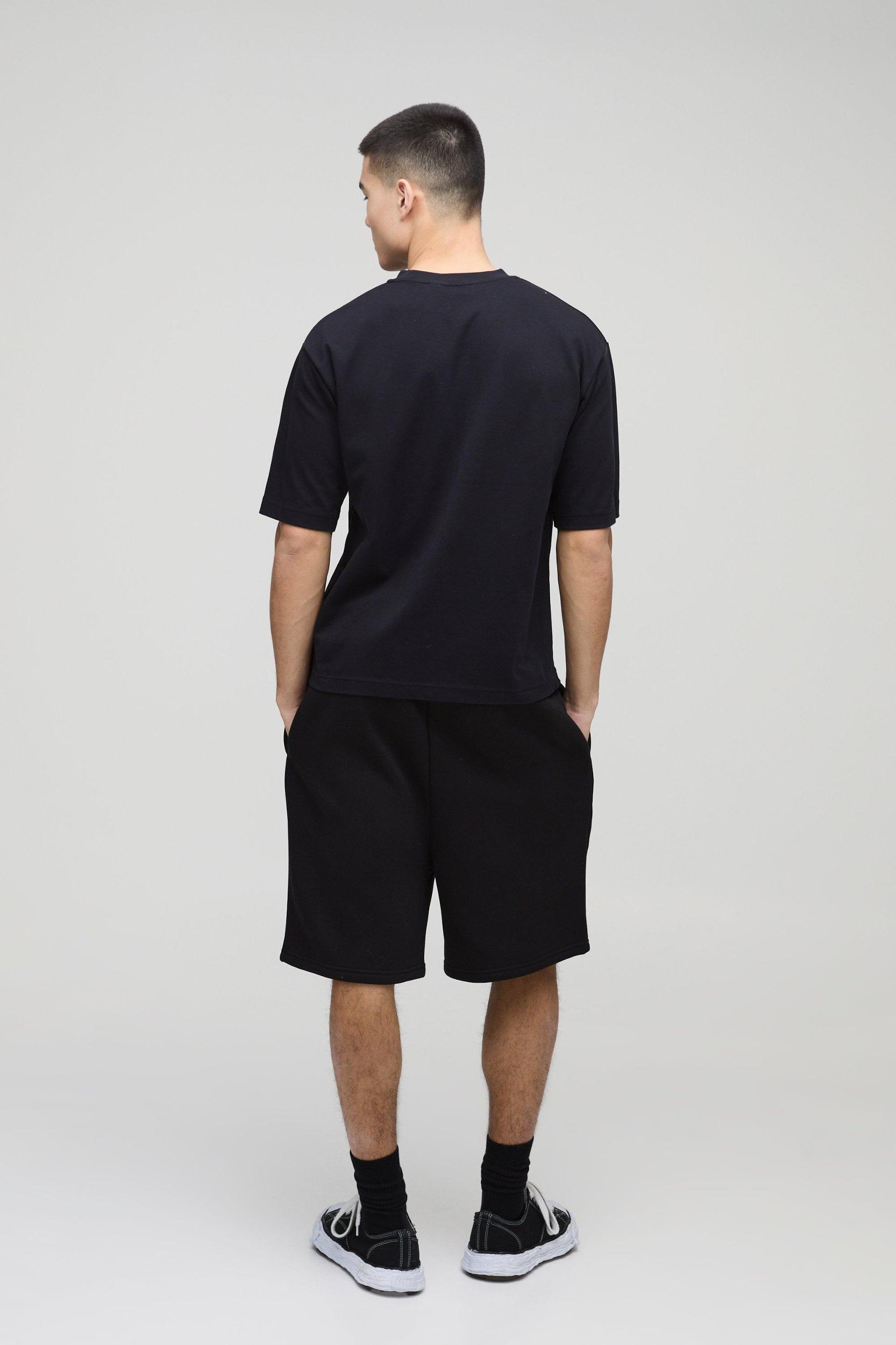 260GSM Loopback Basic Oversized Fit Drop Crotch Shorts | boohooMAN USA Product Image