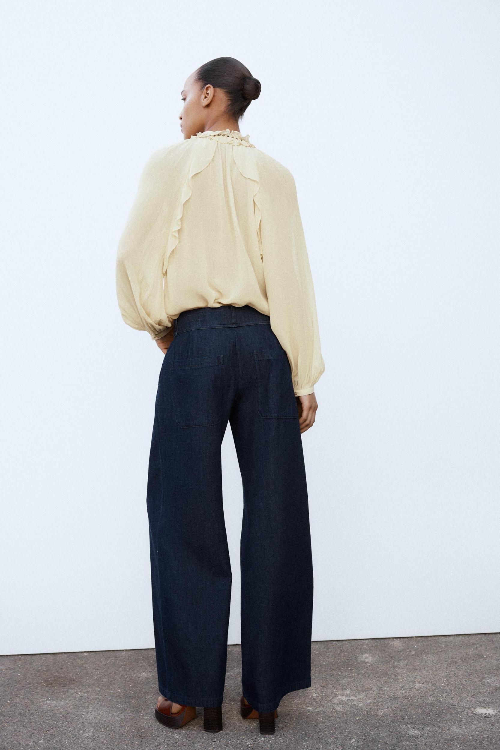 WIDE LEG PANTS WITH DARTS Product Image