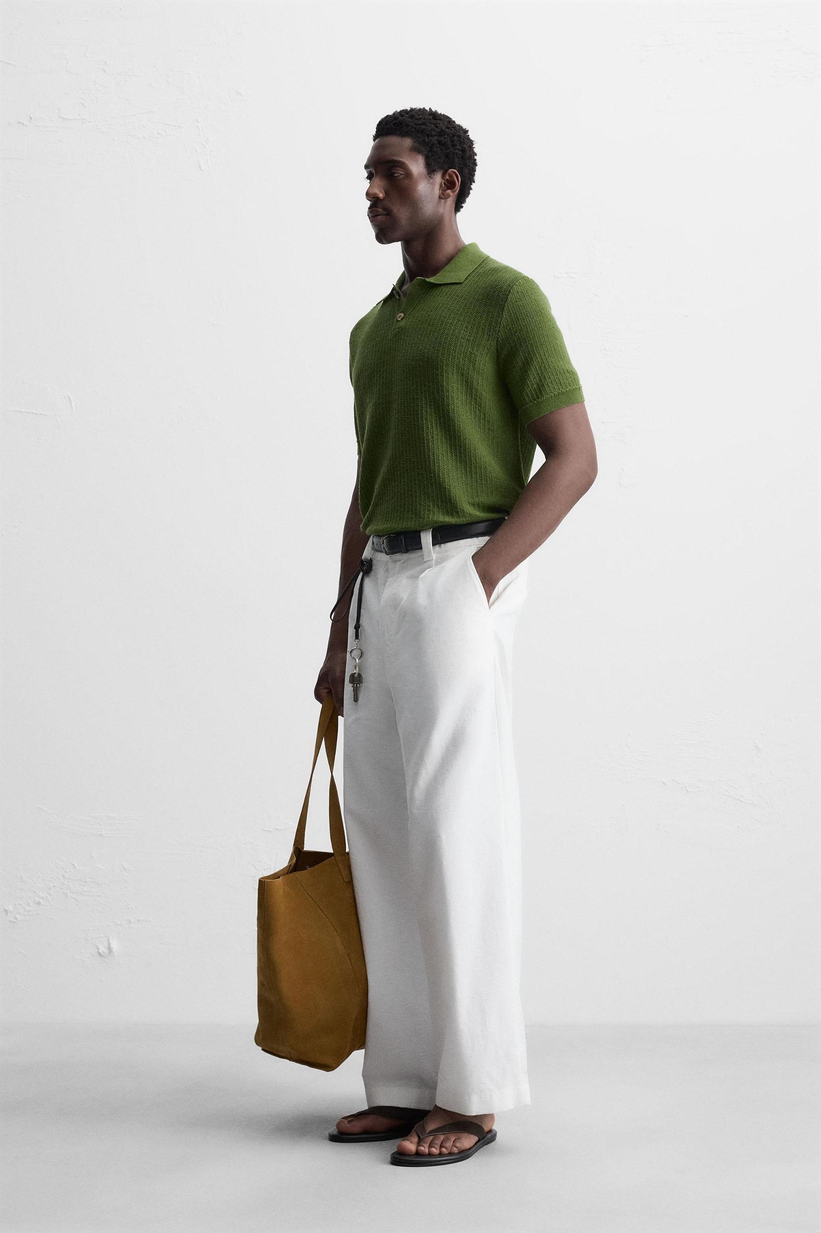 TEXTURED KNIT POLO SHIRT Product Image