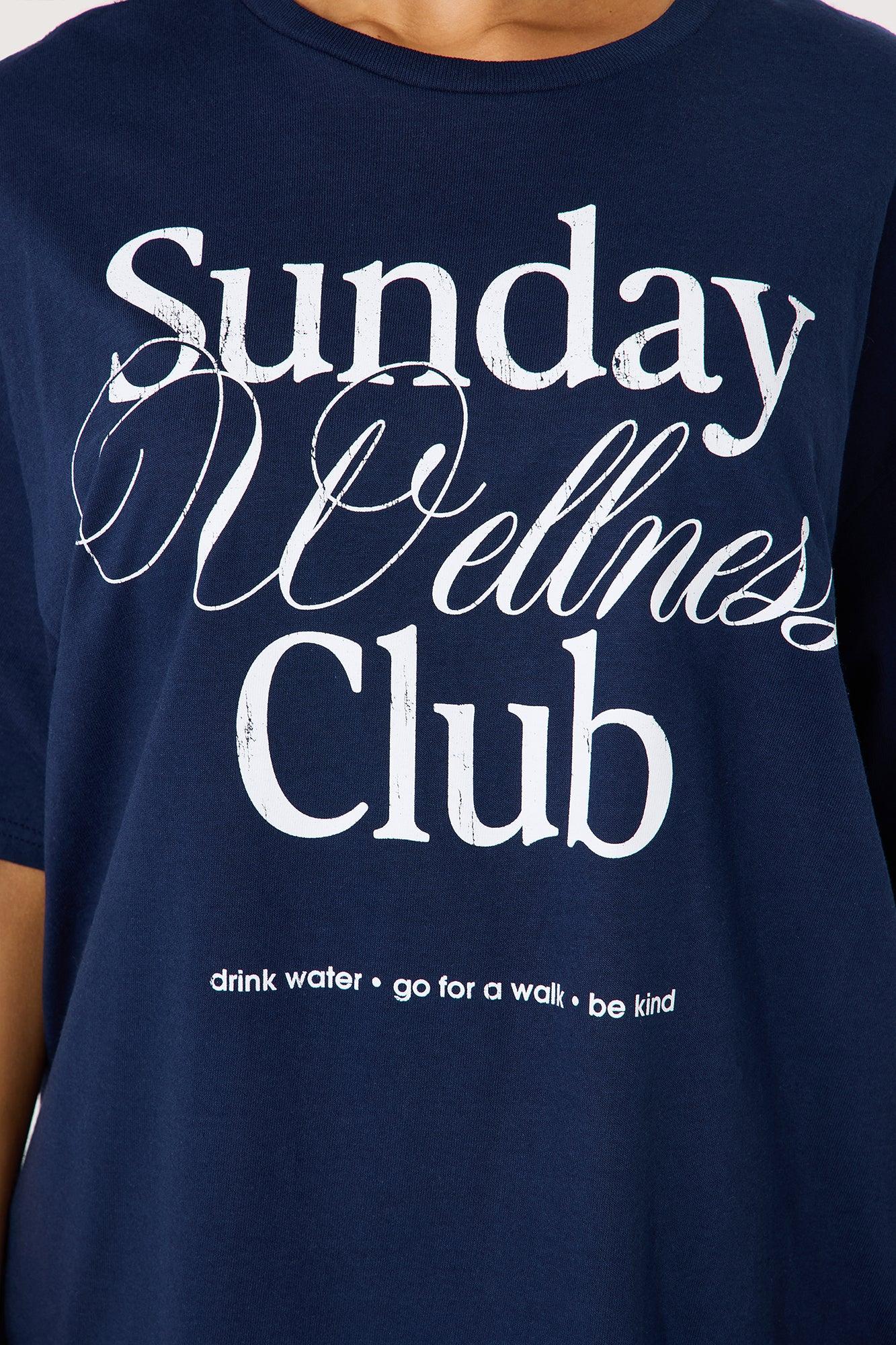 Sunday Wellness Walk Club Tee - Navy Product Image