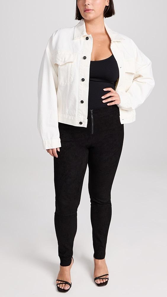 alice + olivia Front Zip Suede Leggings | Shopbop Product Image
