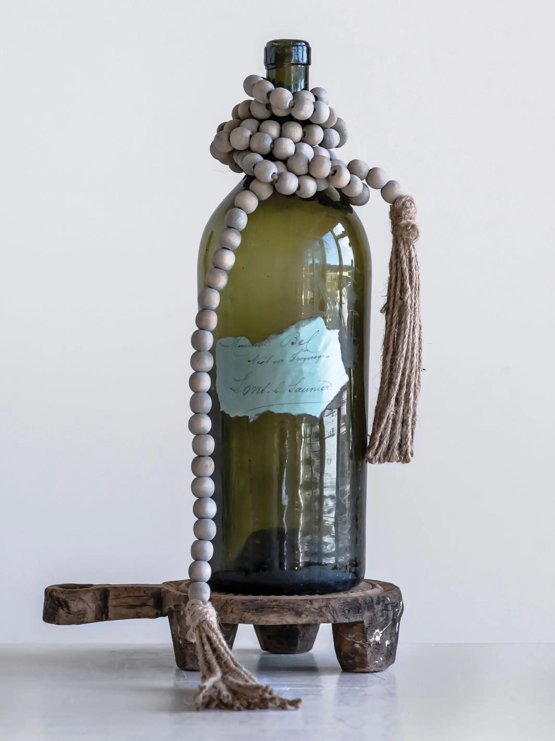 Wood Bead Garland with Tassels - 48in Natural Product Image