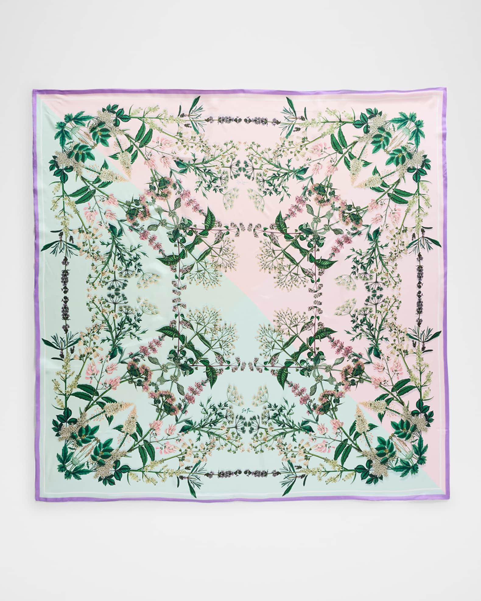 Abigail Double-Sided Floral Silk Scarf Product Image