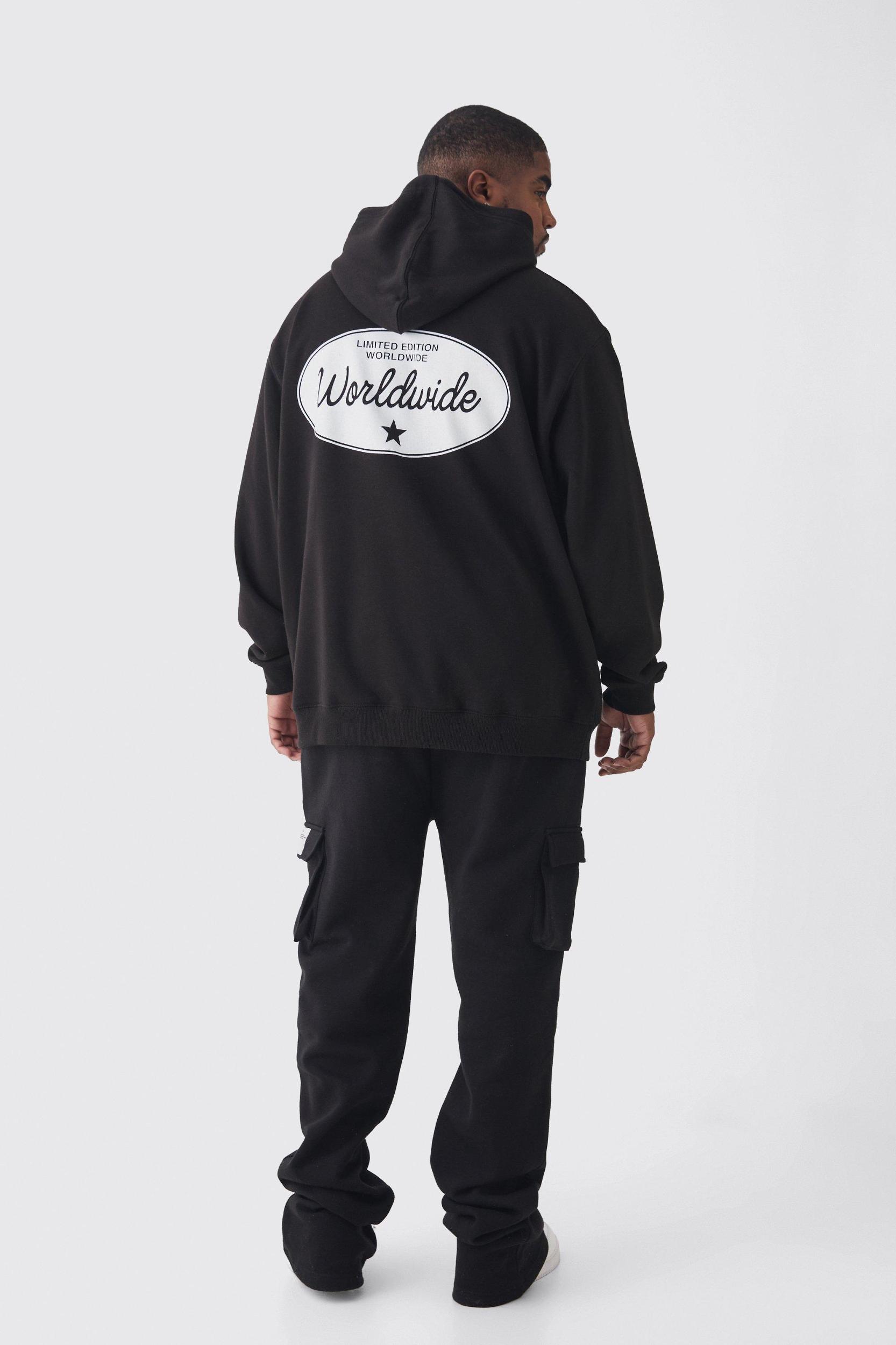 Plus Skinny Fit Extreme Stacked Woven Tab Cargo Sweatpants | boohooMAN USA Product Image