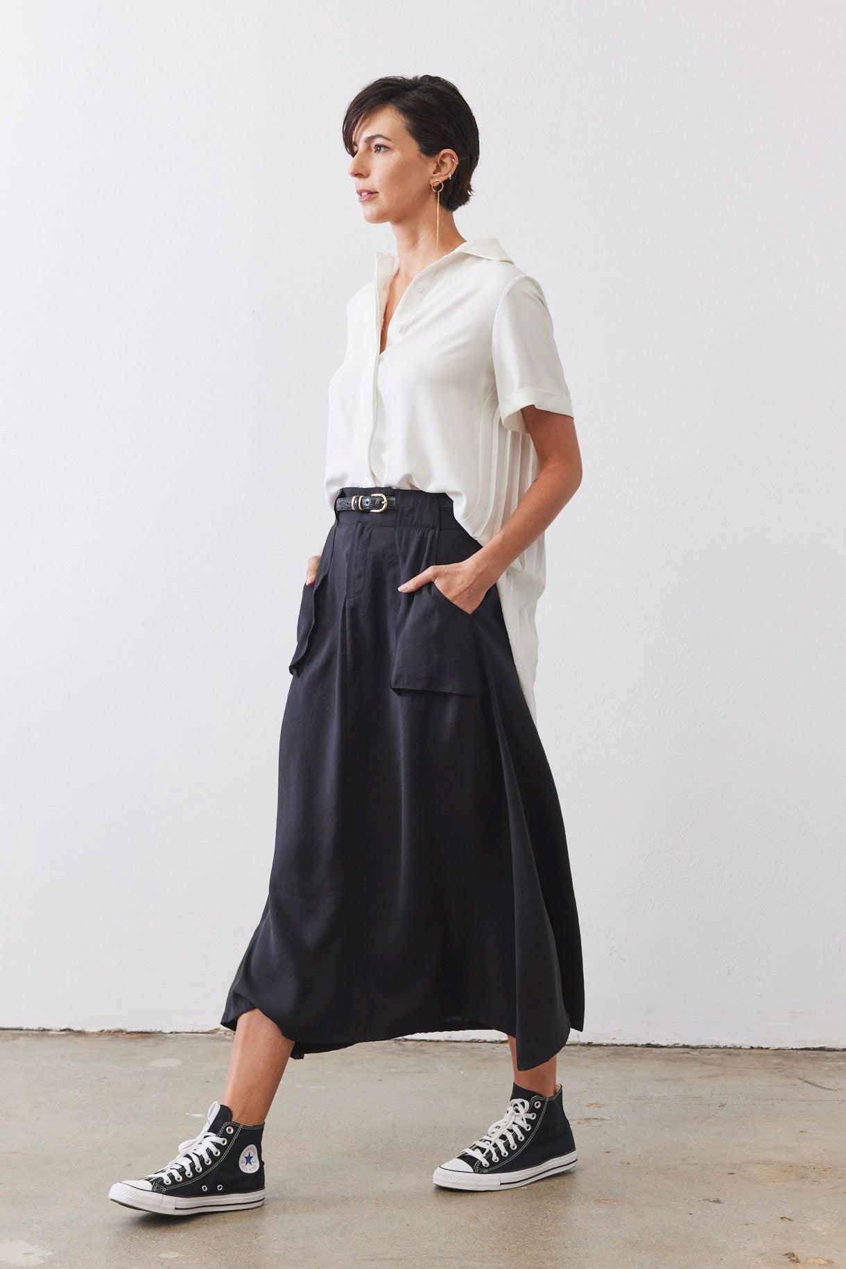 Look In The Back Pleated Blouse Product Image