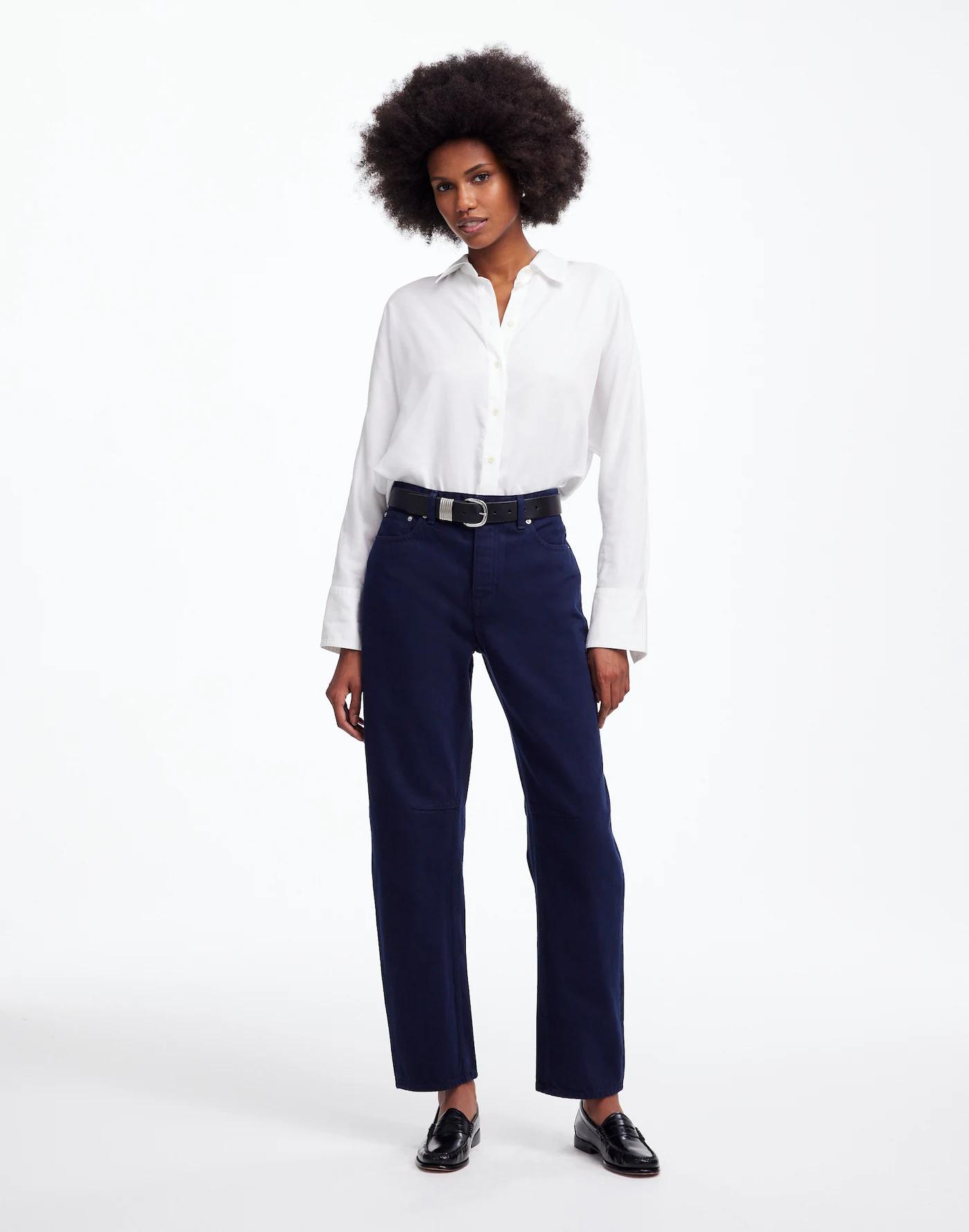 The Petite Darted Barrel-Leg Jean in Garment Dye Product Image