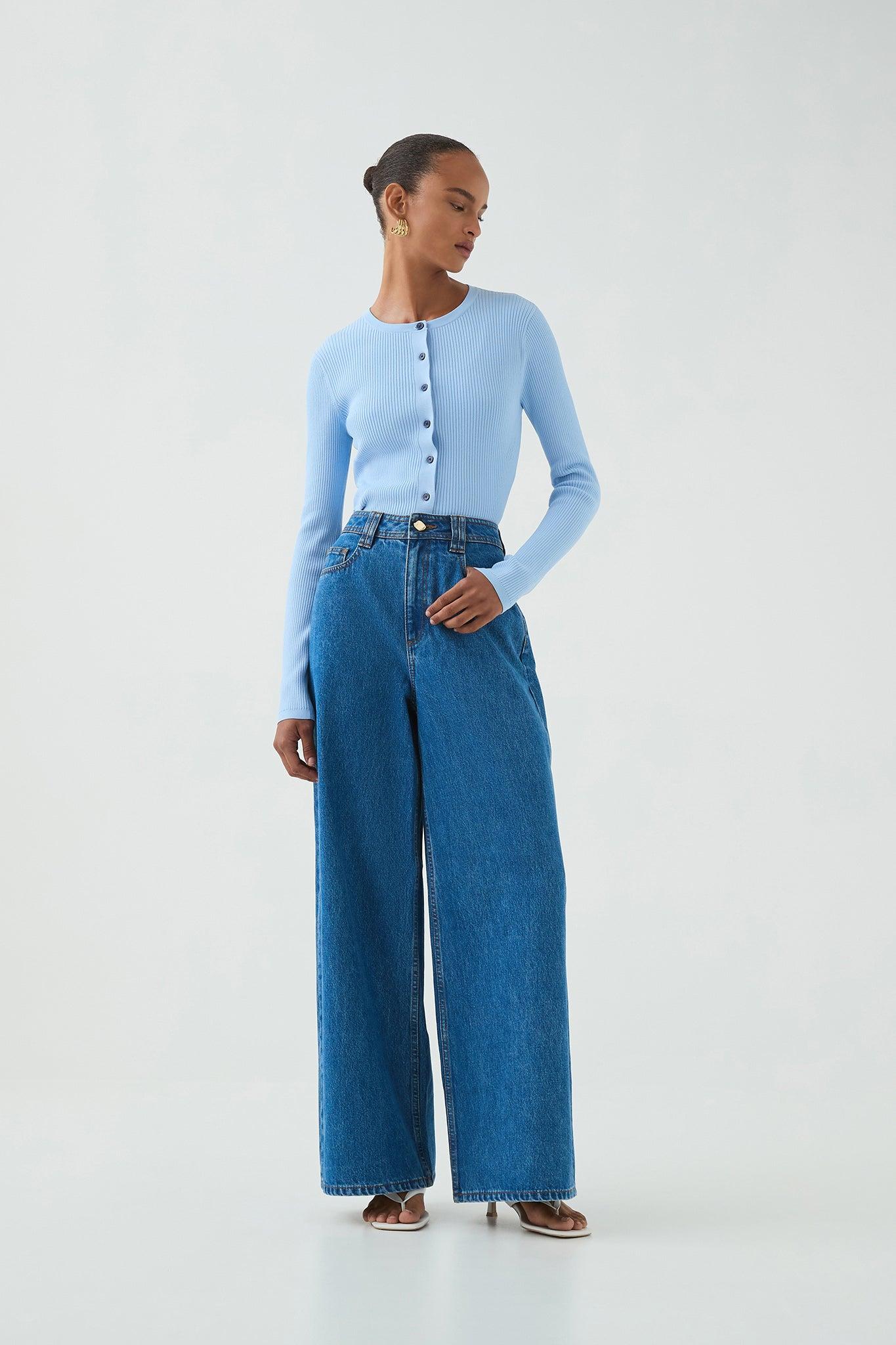 Deia Cropped Knit Cardigan Product Image