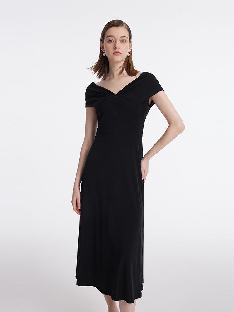 Acetate Women Midi Dress With 3D Rose And Halter String Product Image