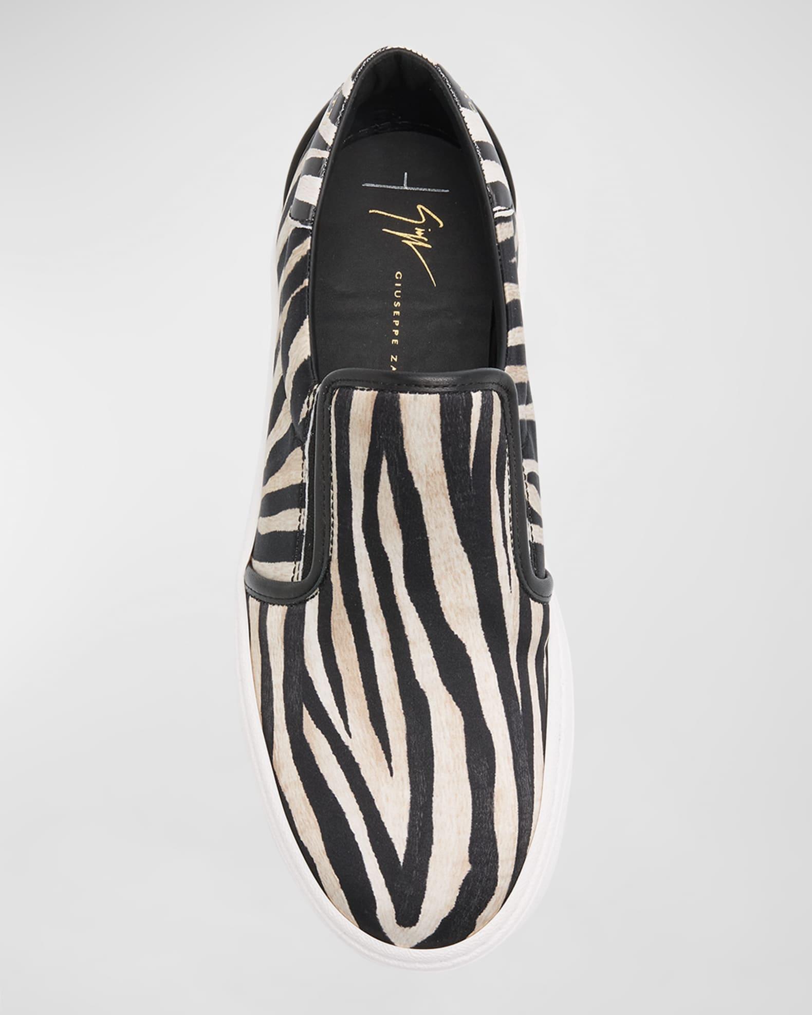 Men's Gz94 Printed Silk and Leather Slip-On Sneakers Product Image