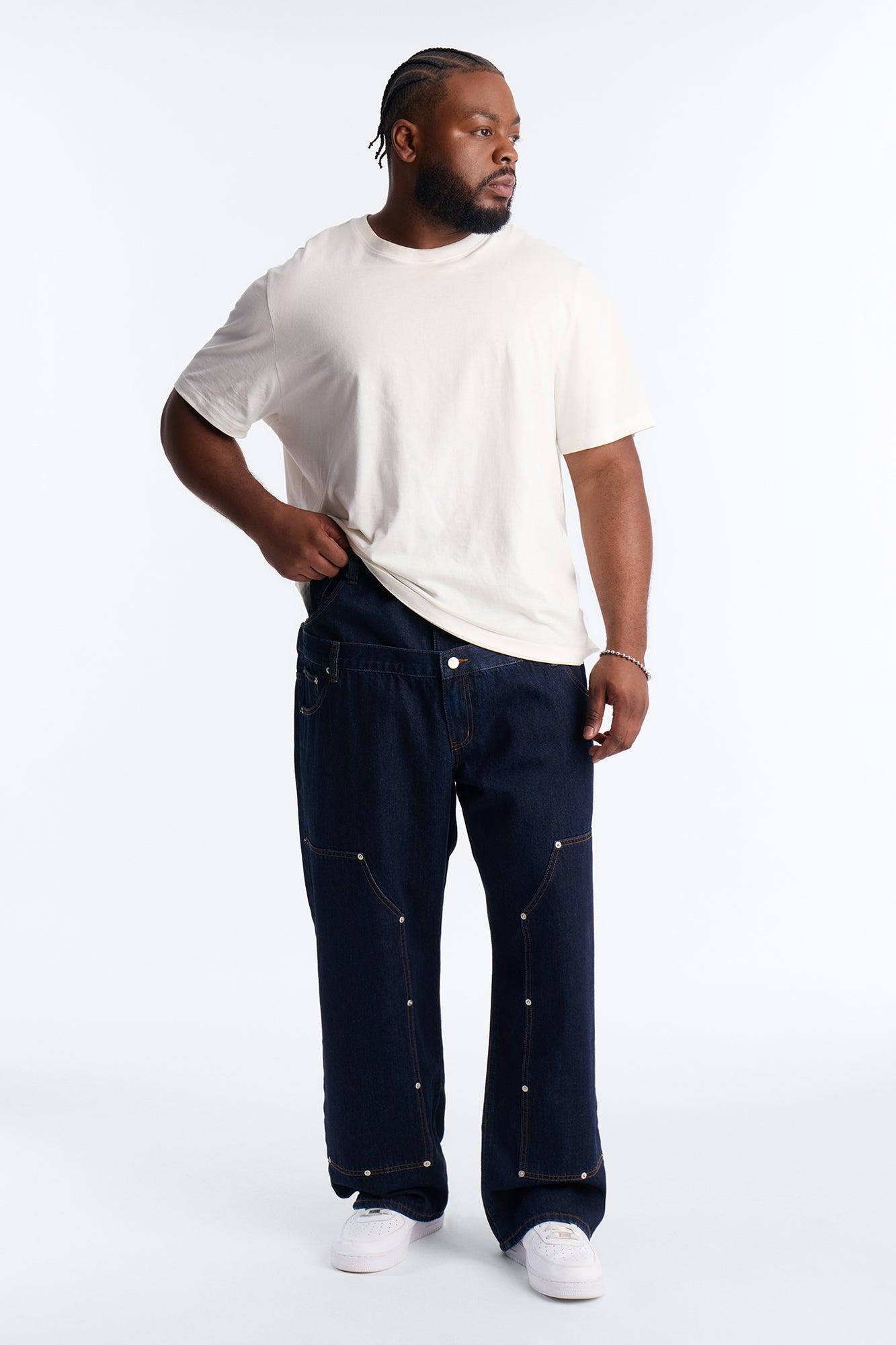 Double Up Baggy Carpenter Jeans - Dark Wash Male Product Image