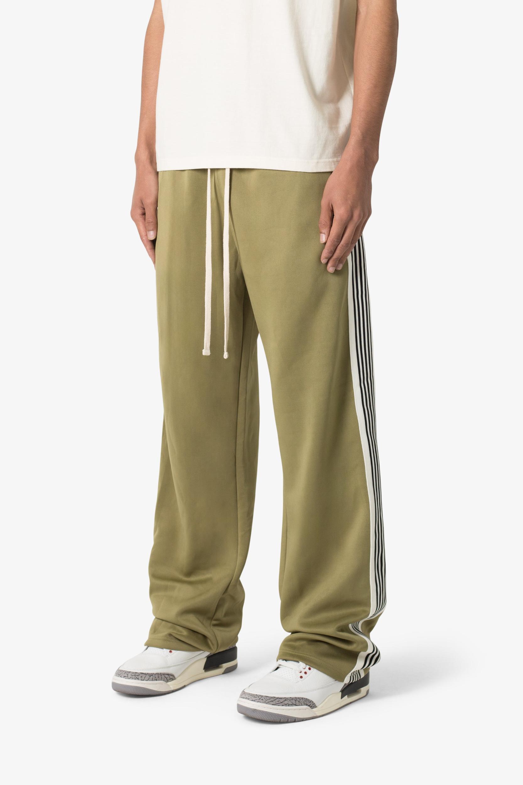 Tricot Side Stripe Pants - Olive Product Image