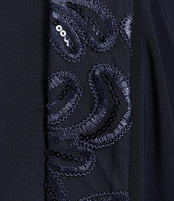 Le Bos Embroidered Trim Round Neck 3/4 Sleeve Duster 3-Piece Pant Set Product Image