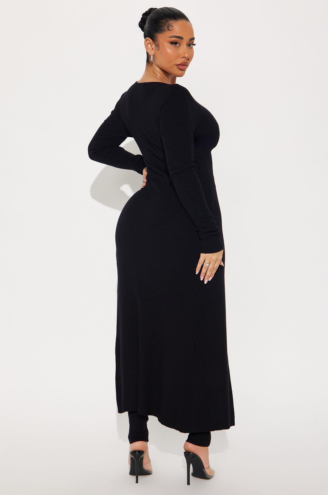 Sasha Flyaway Sweater Pant Set - Black Product Image