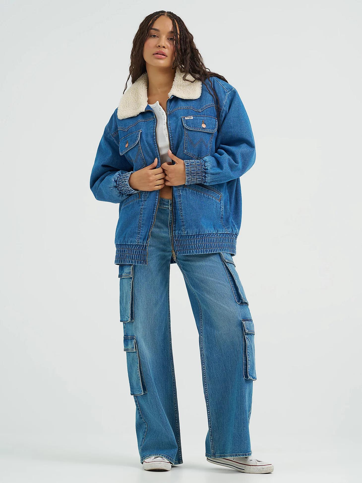 Women's Oversized Bomber Jacket in Azurite Product Image