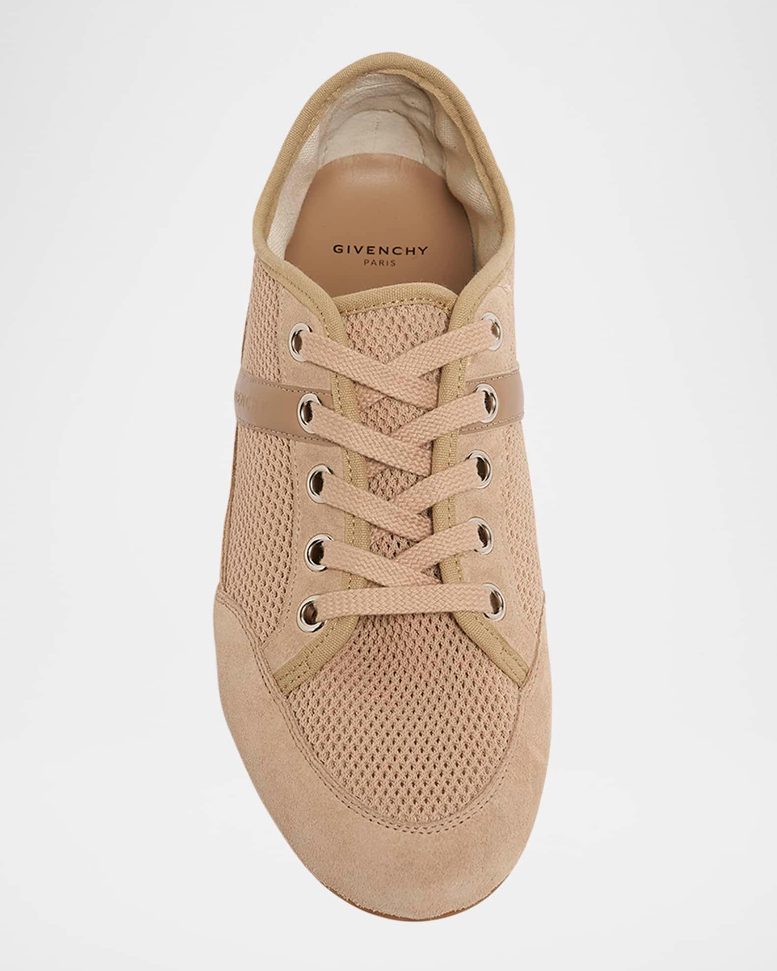 Mesh And Suede Slim Low-Top Sneakers Product Image