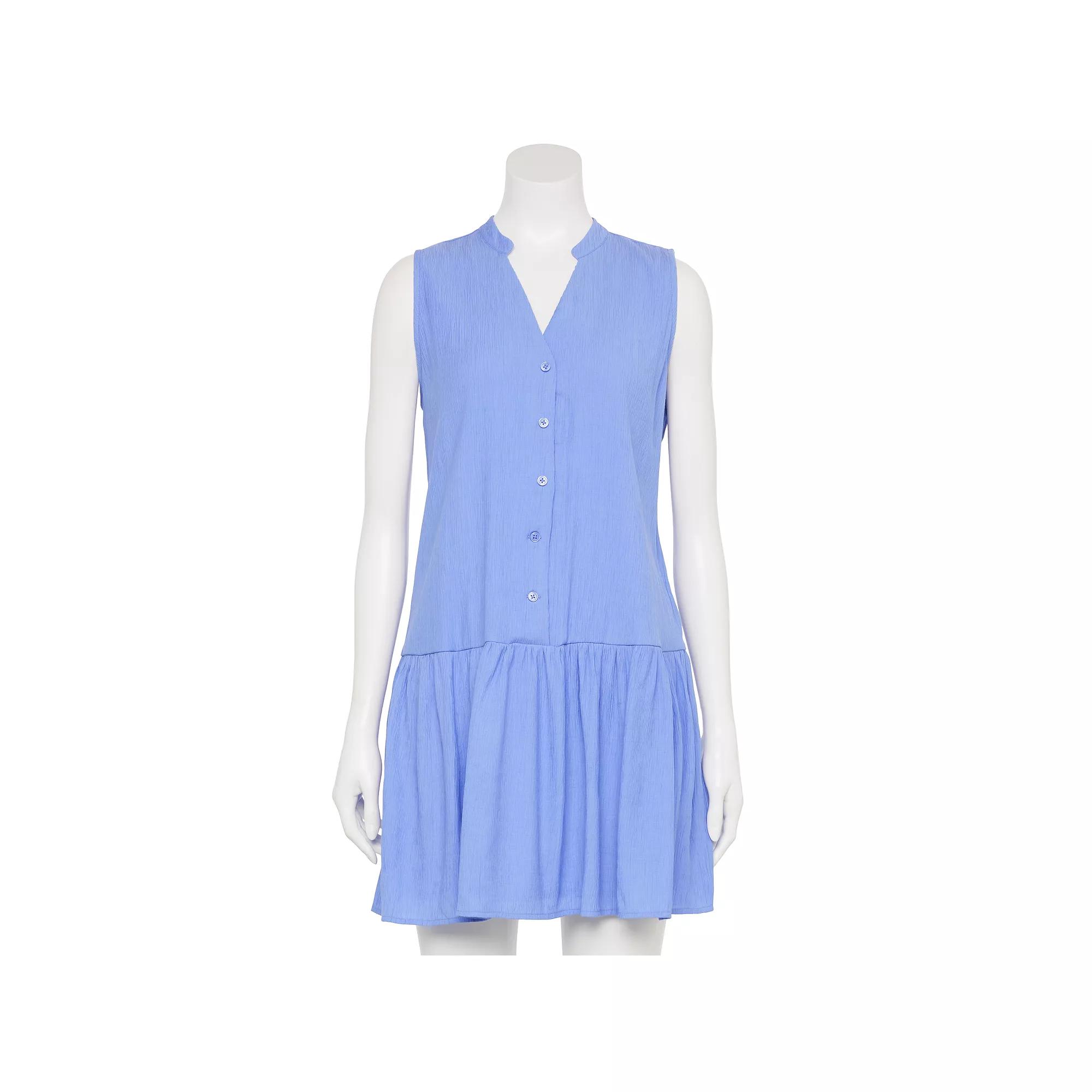 Women’s Nine West Adaptive Button Front Ruffle Hem Dress, Women's,  Product Image