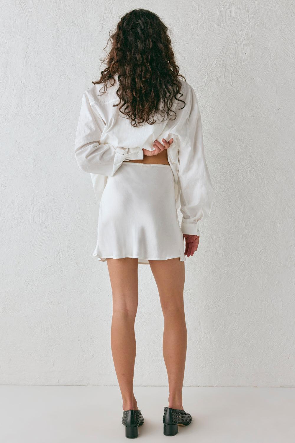 Vintage Lover Bias Cut Mini Skirt White Product Image