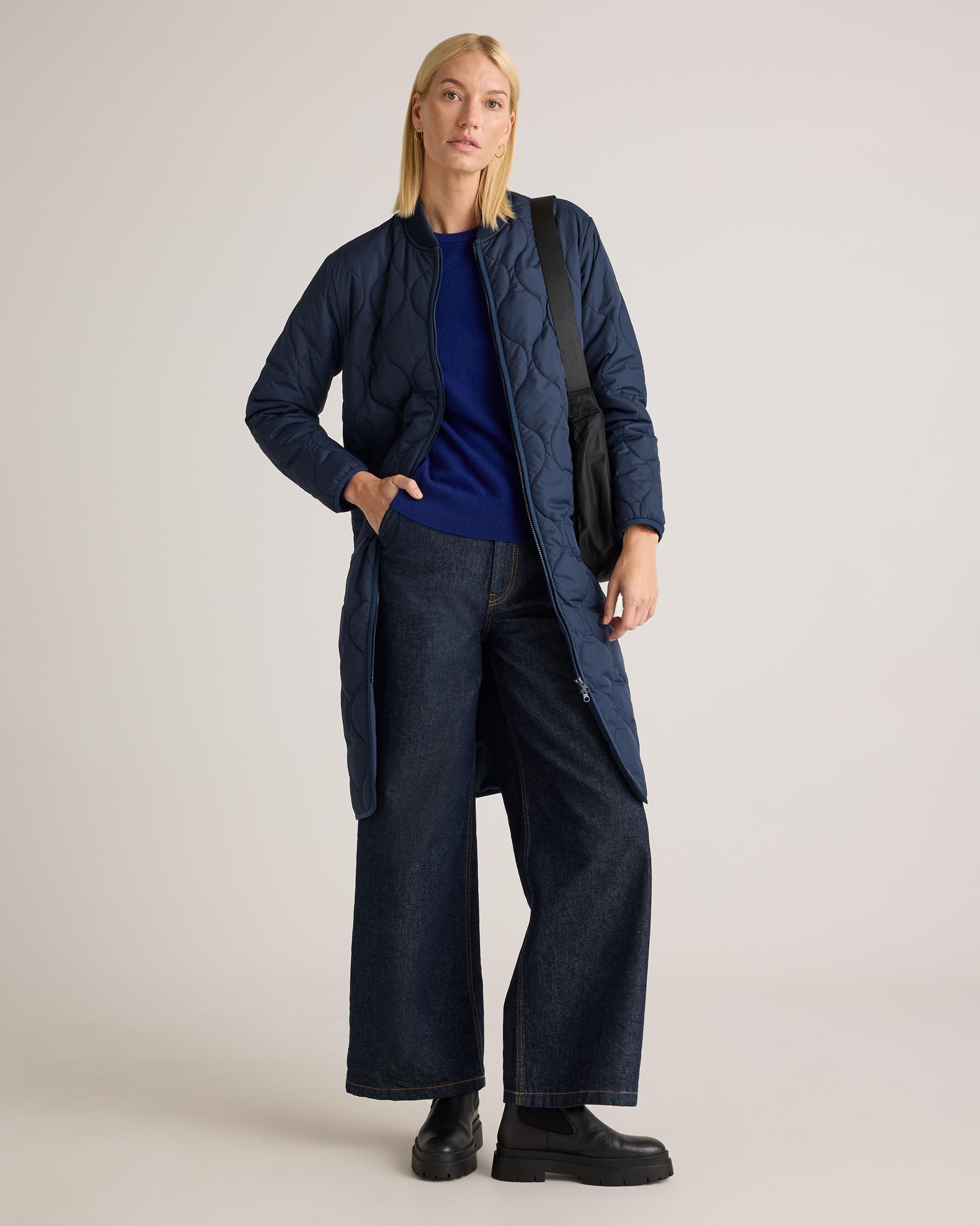 Quince | Women's Featherless Quilted Puffer Long Coat Recycled Polyester Product Image